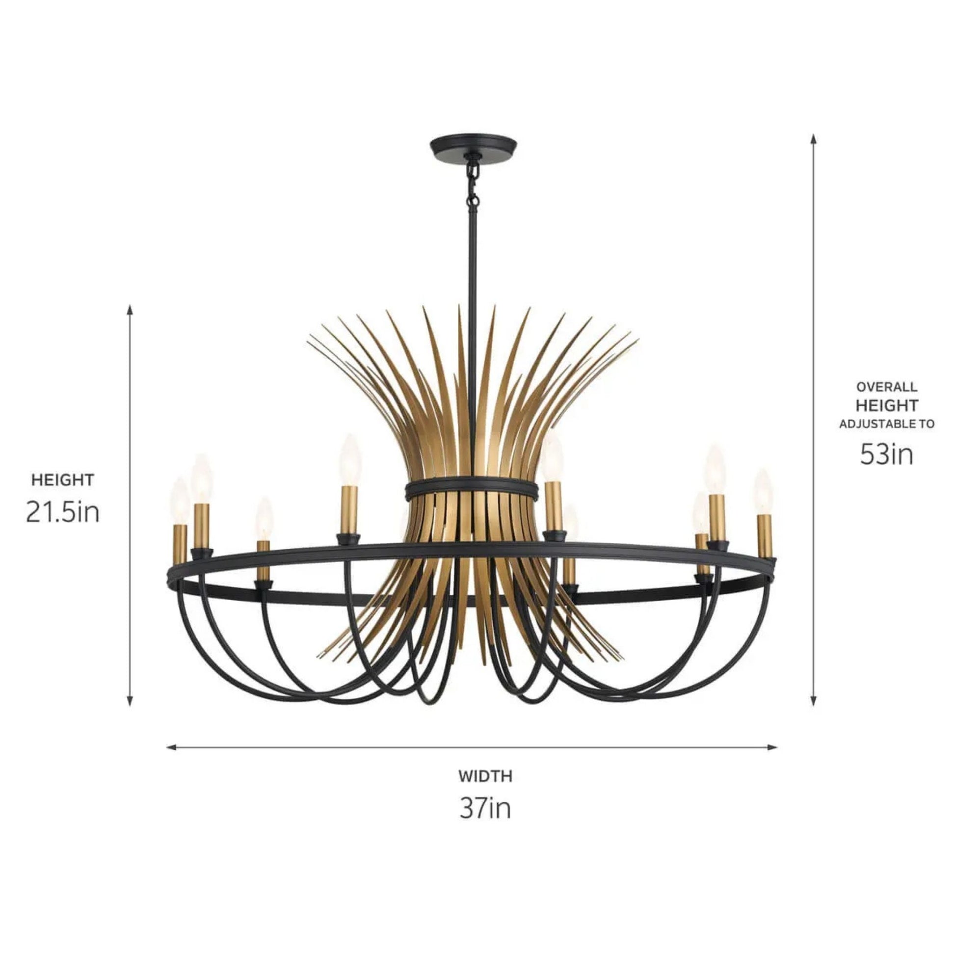 Kichler Lighting - Baile 37" 10-Light Chandelier, Black Finish | Bees Lighting