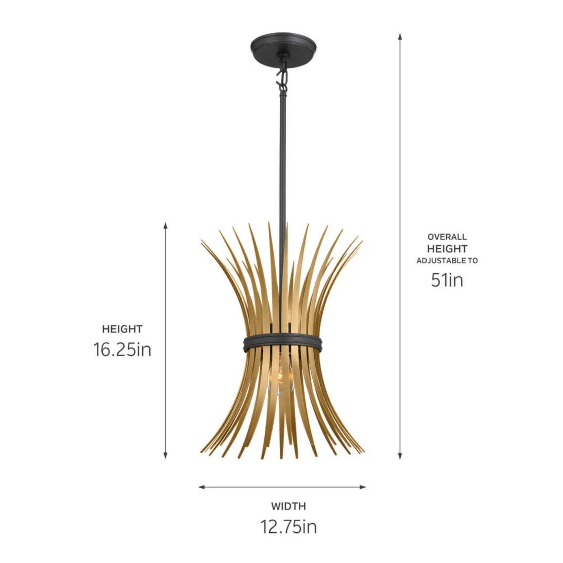 Kichler Lighting - Baile 13" Mini Pendant, Black Finish | Bees Lighting