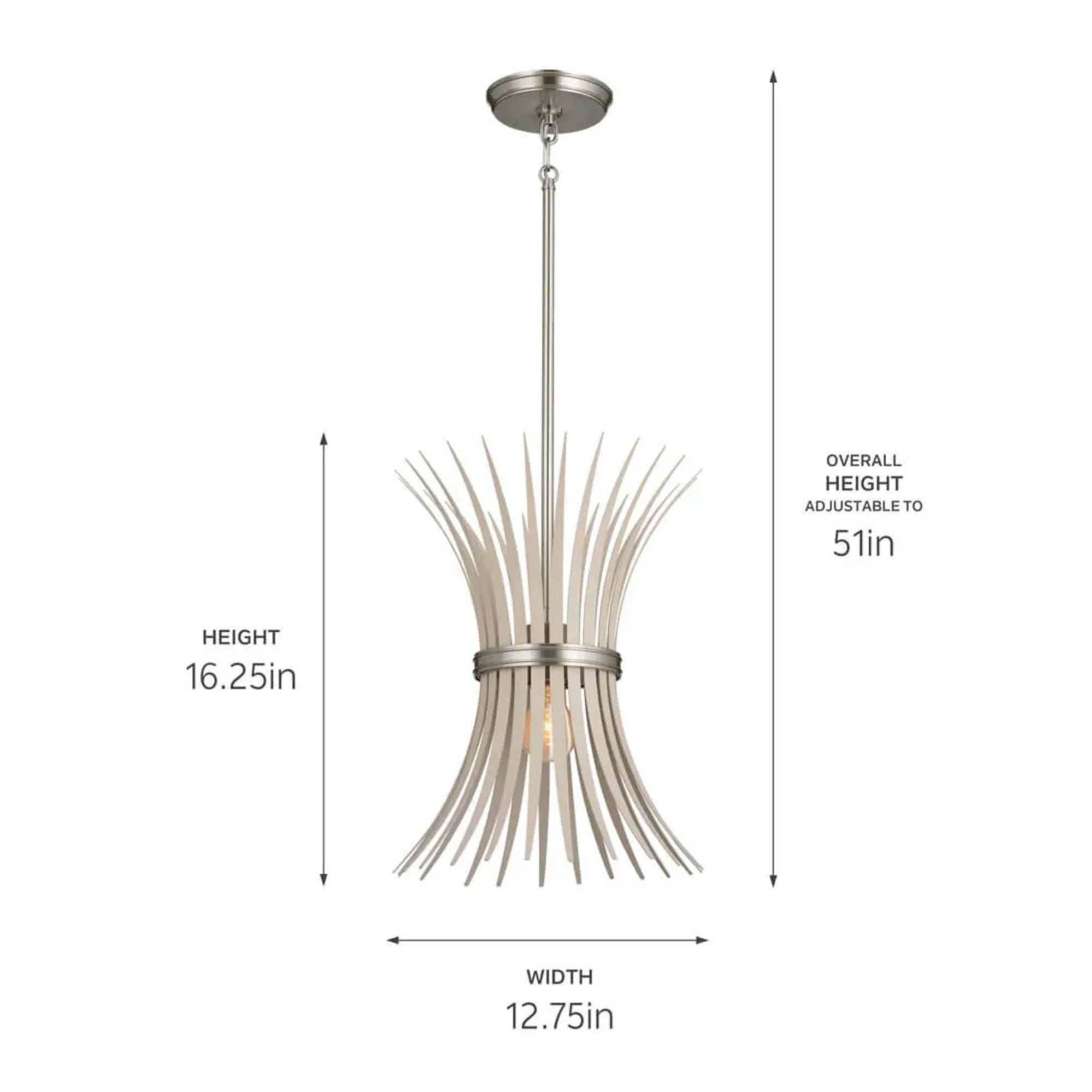 Baile 13" Mini Pendant, Brushed Nickel Finish