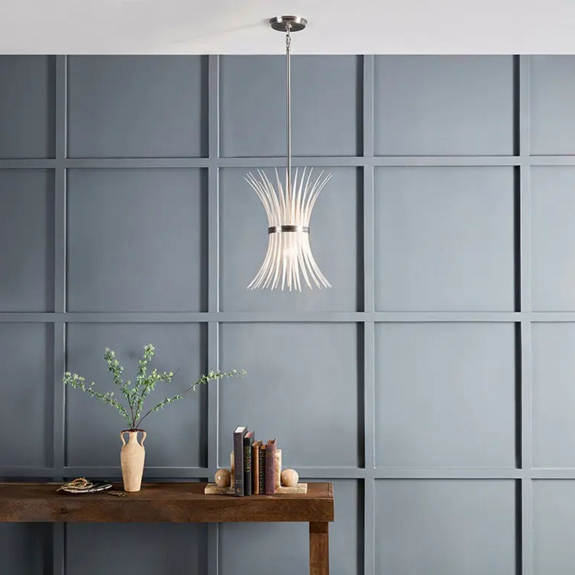 Baile 13" Mini Pendant, Brushed Nickel Finish