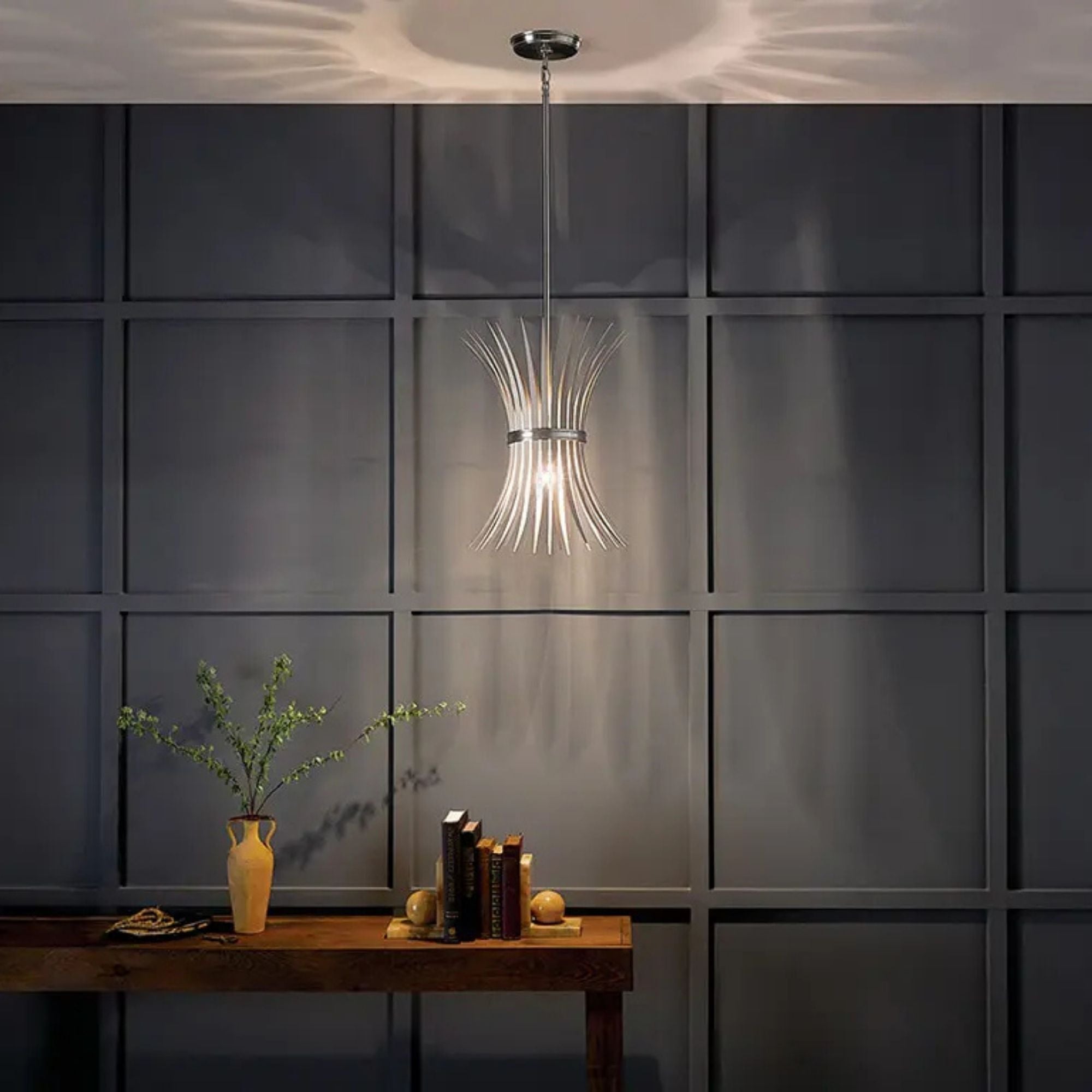 Baile 13" Mini Pendant, Brushed Nickel Finish