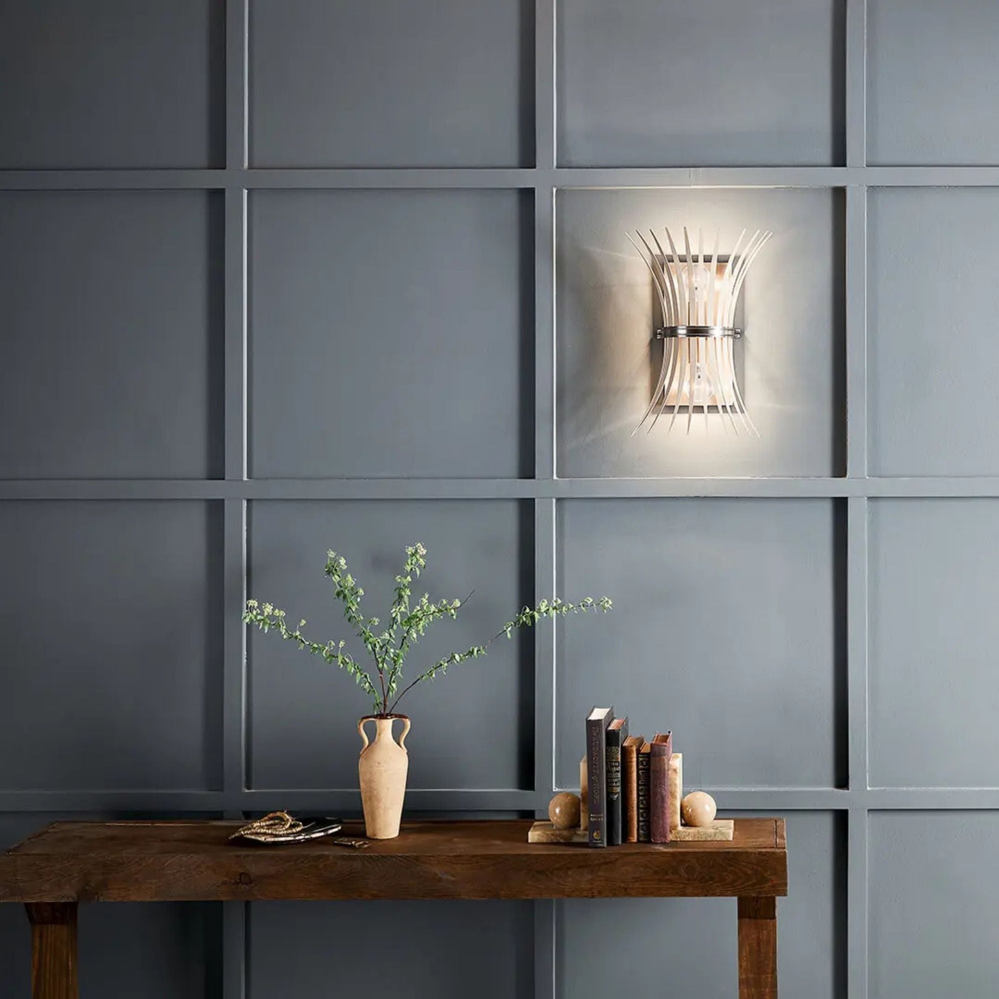 Kichler Lighting - Baile 16" 2-Light Wall Sconce, Brushed Nickel Finish | Bees Lighting