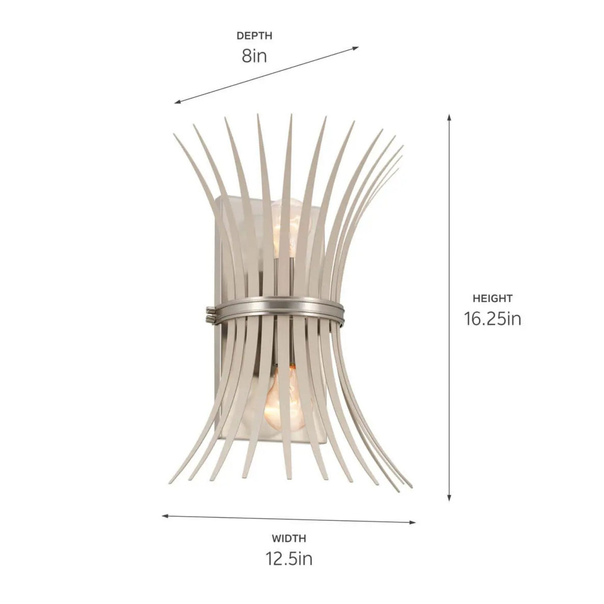 Kichler Lighting - Baile 16" 2-Light Wall Sconce, Brushed Nickel Finish | Bees Lighting