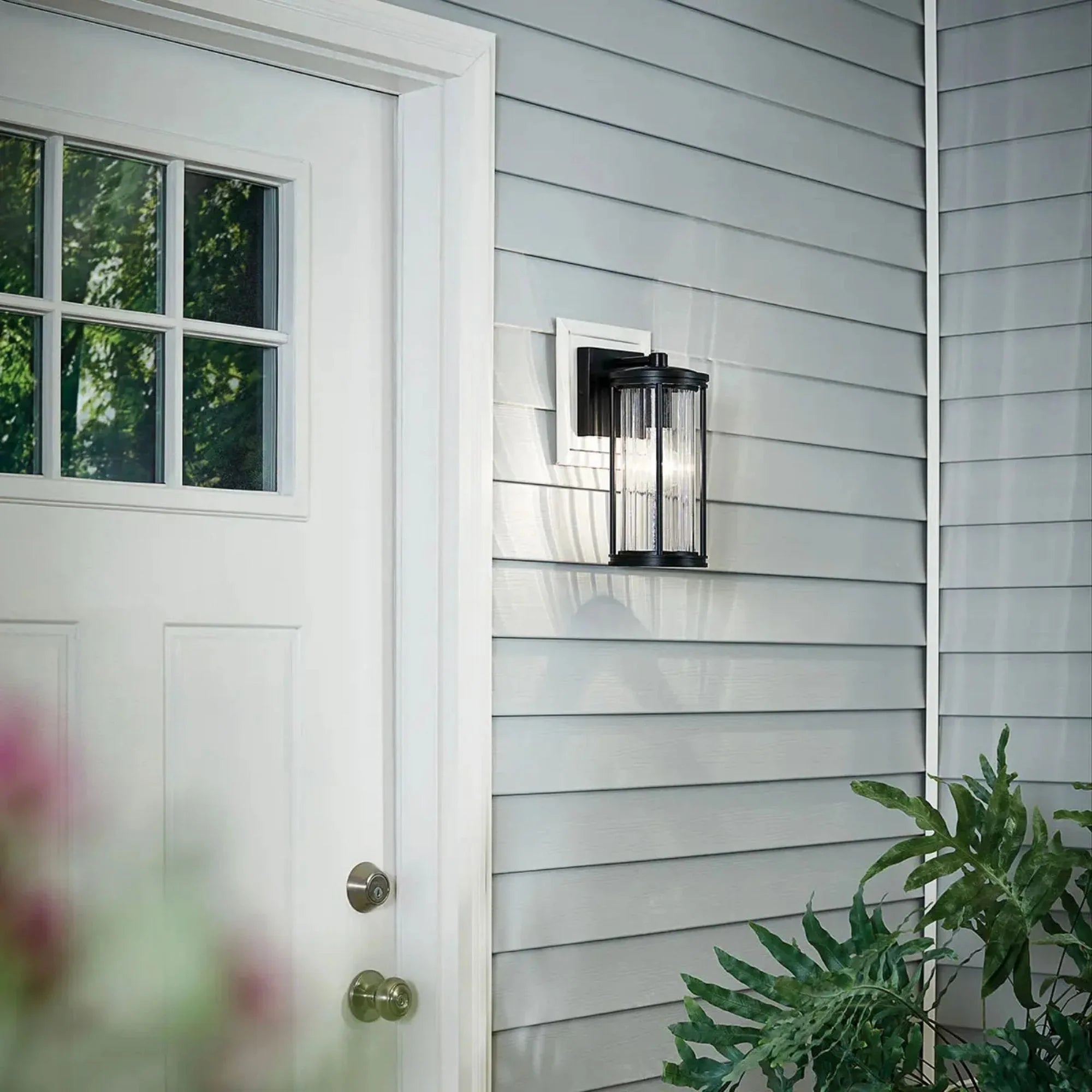 Kichler Barras 11.5 in. Outdoor Wall Lantern Black