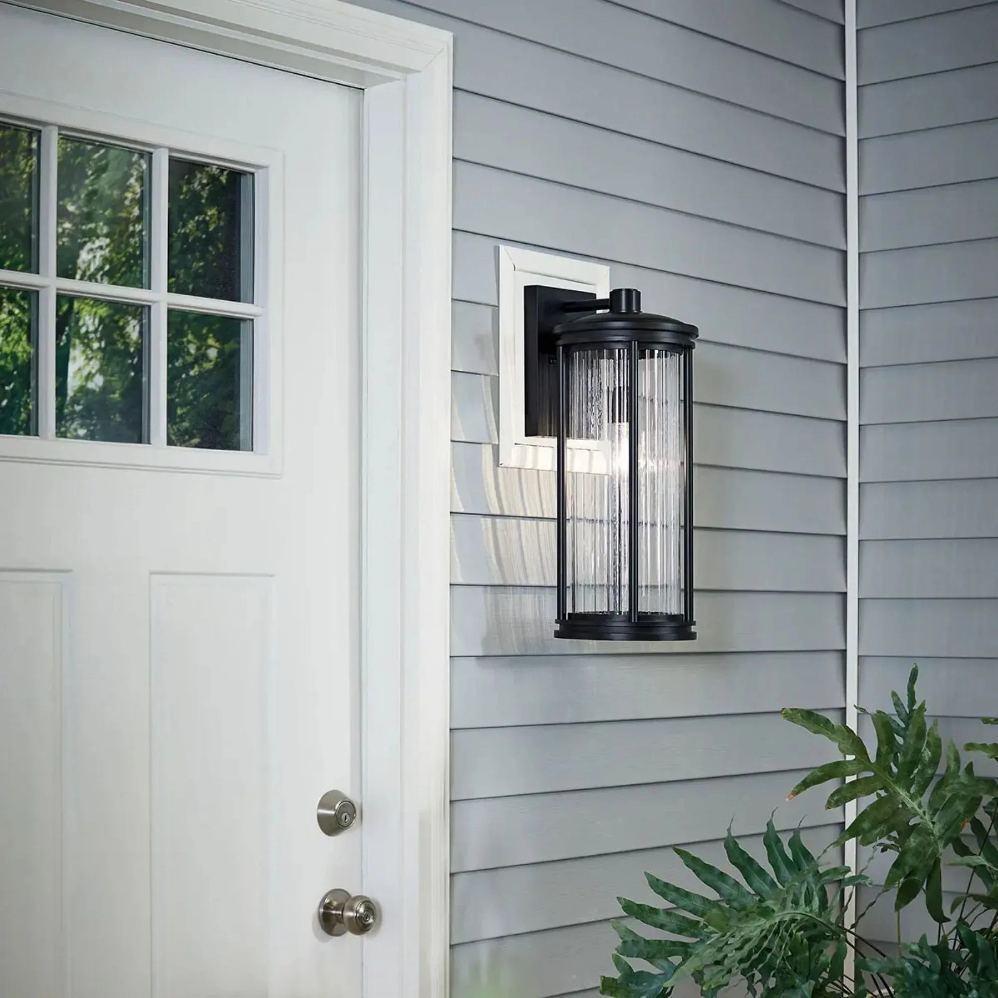 Barras 20" Outdoor Wall Light, Black Finish