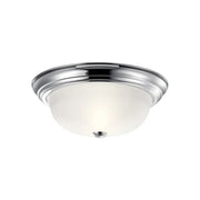 Basic 13" 2-Light Flush Mount, Chrome Finish