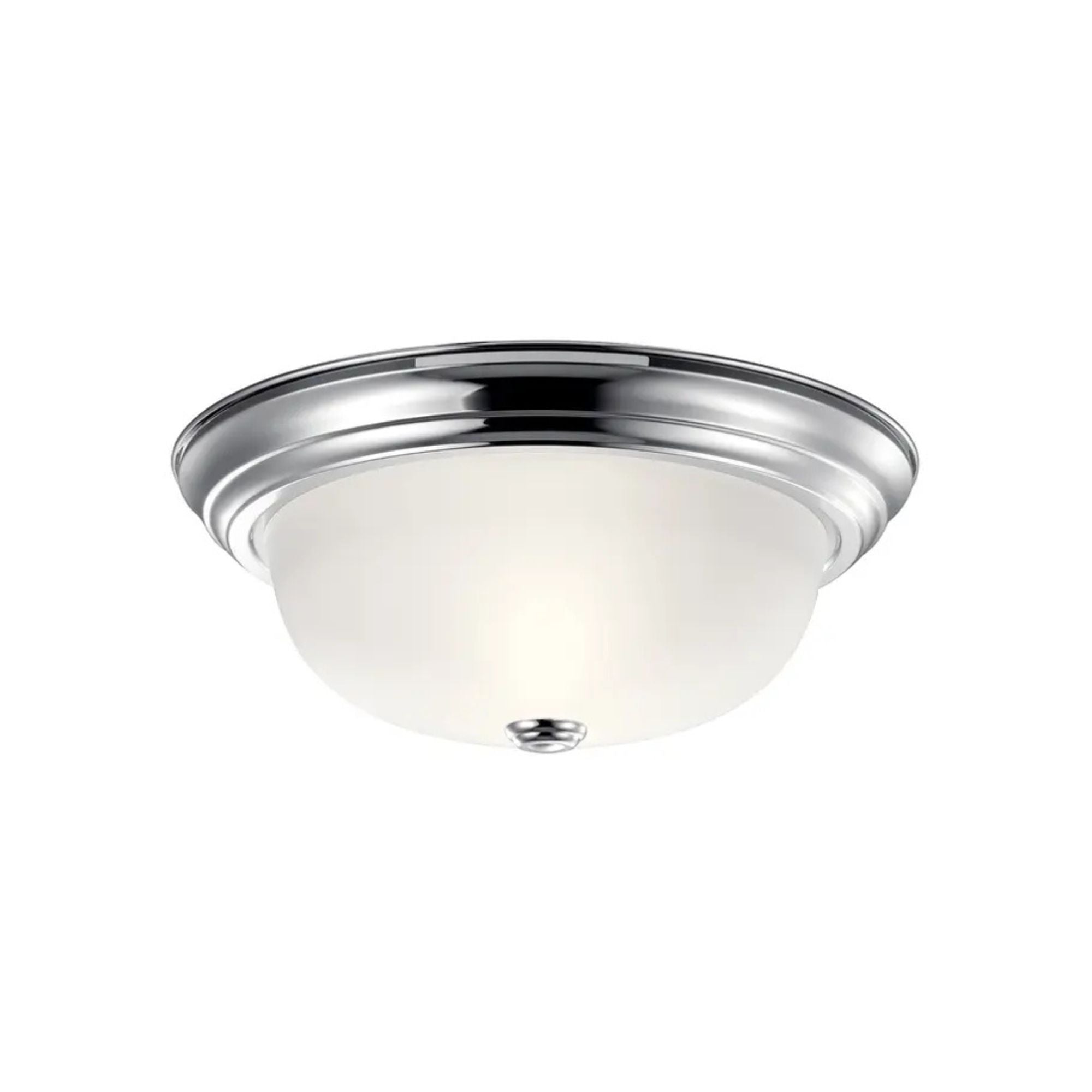 Basic 13" 2-Light Flush Mount, Chrome Finish
