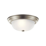 Basic 13" 2-Light Flush Mount, Brushed Nickel Finish