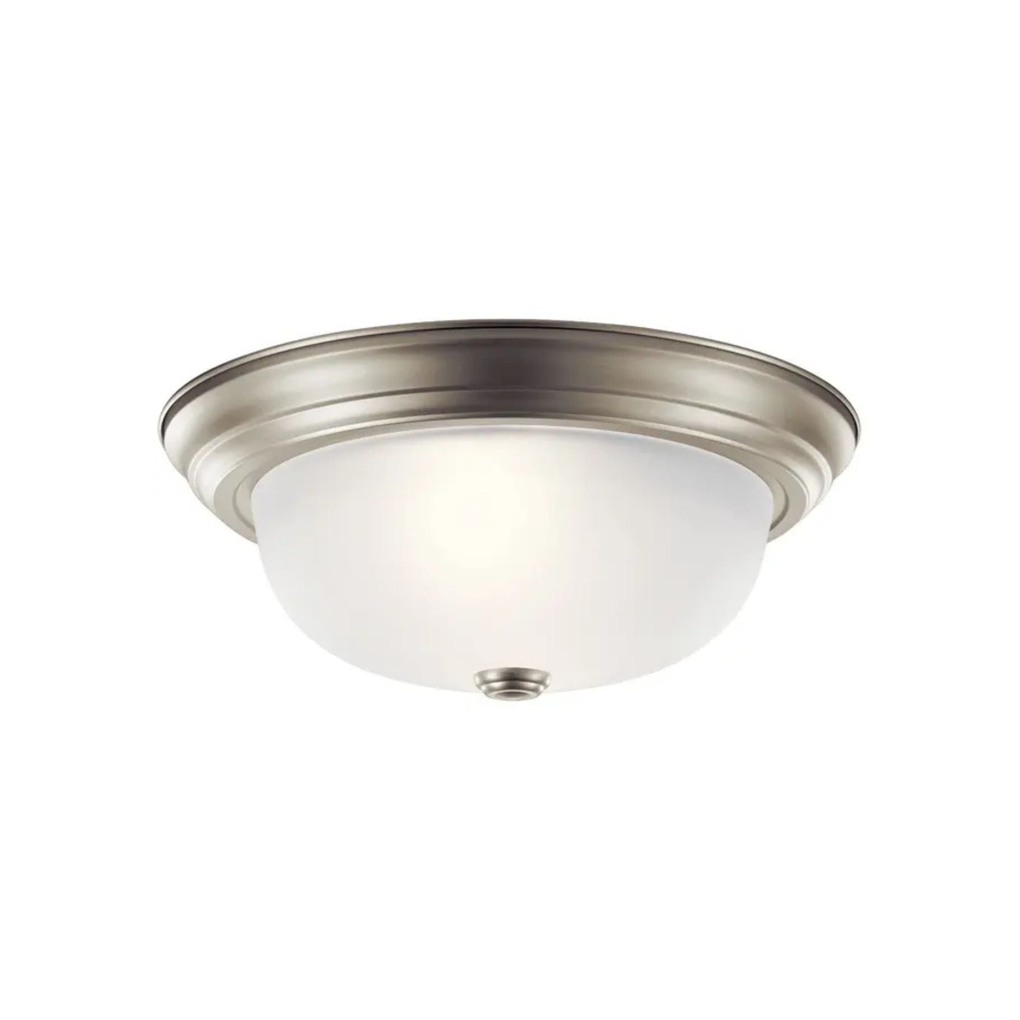 Basic 13" 2-Light Flush Mount, Brushed Nickel Finish