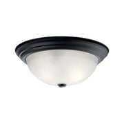 Basic 15" 3-Light Flush Mount, Black Finish