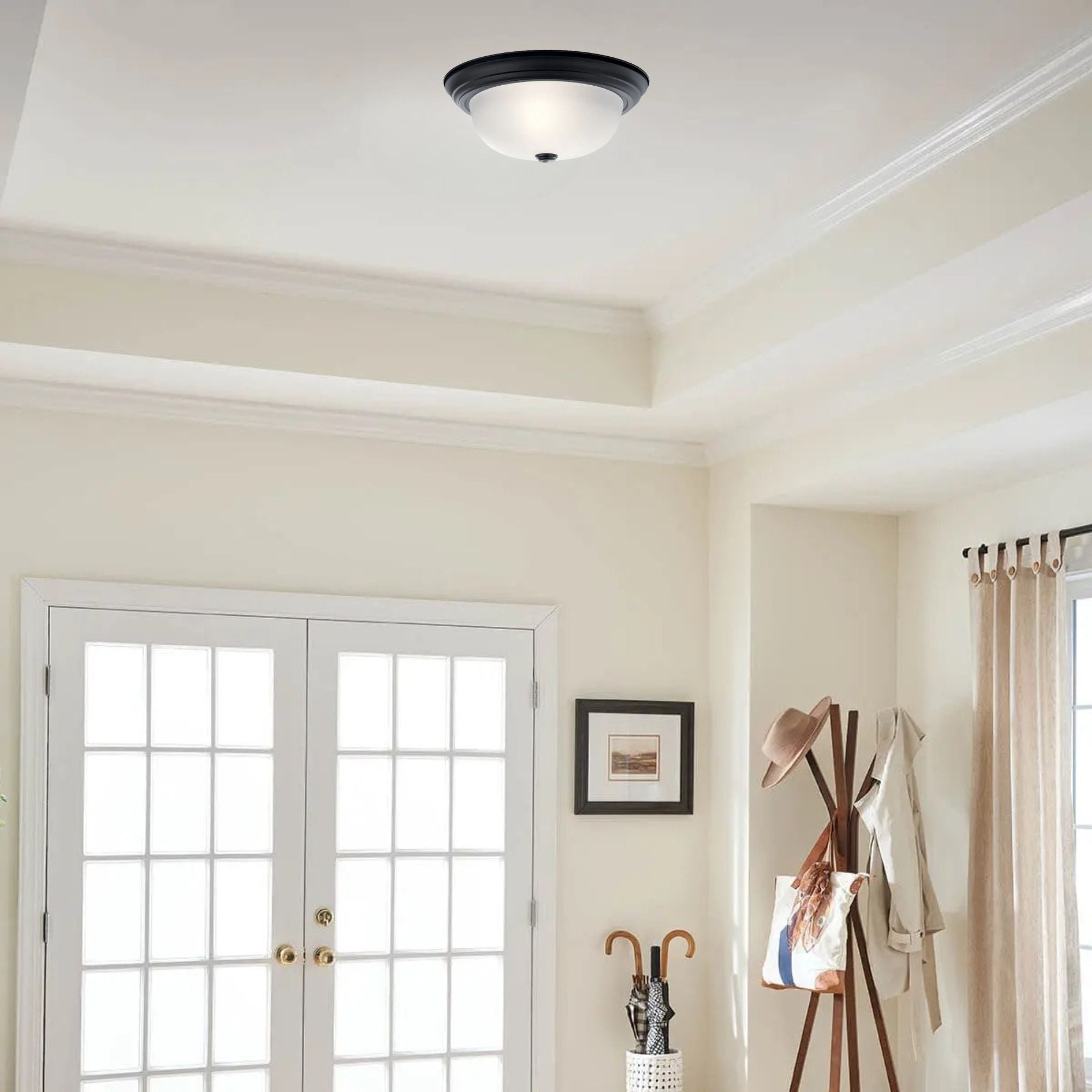 Basic 15" 3-Light Flush Mount, Black Finish