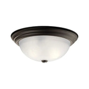 Basic 15" 3-Light Flush Mount, Olde Bronze Finish