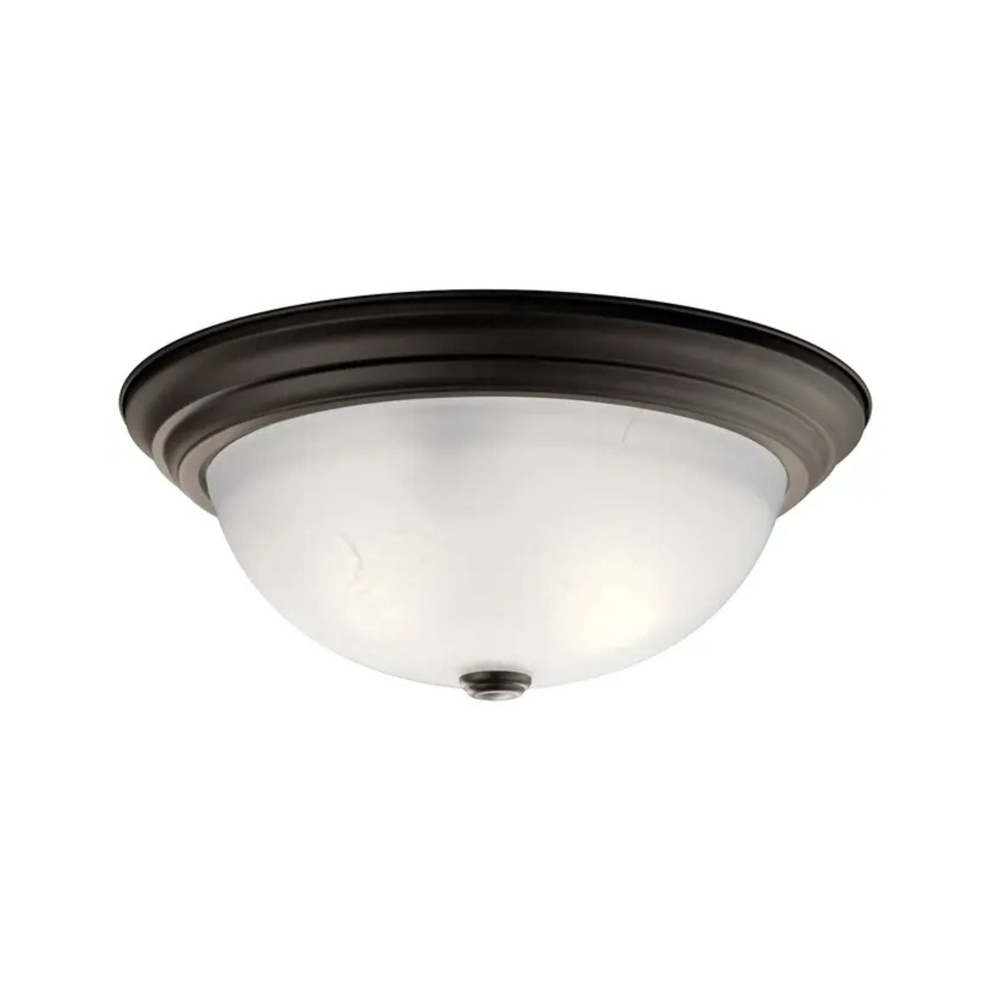 Basic 15" 3-Light Flush Mount, Olde Bronze Finish