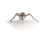 Basic 16" 3-Light Semi-Flush Mount, Brushed Nickel Finish