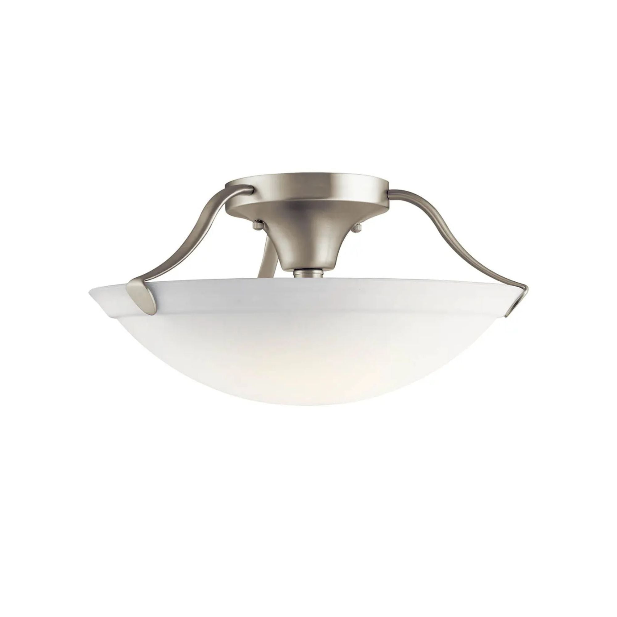Basic 16" 3-Light Semi-Flush Mount, Brushed Nickel Finish