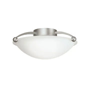 Basic 15" 2-Light Semi-Flush Mount, Brushed Nickel Finish