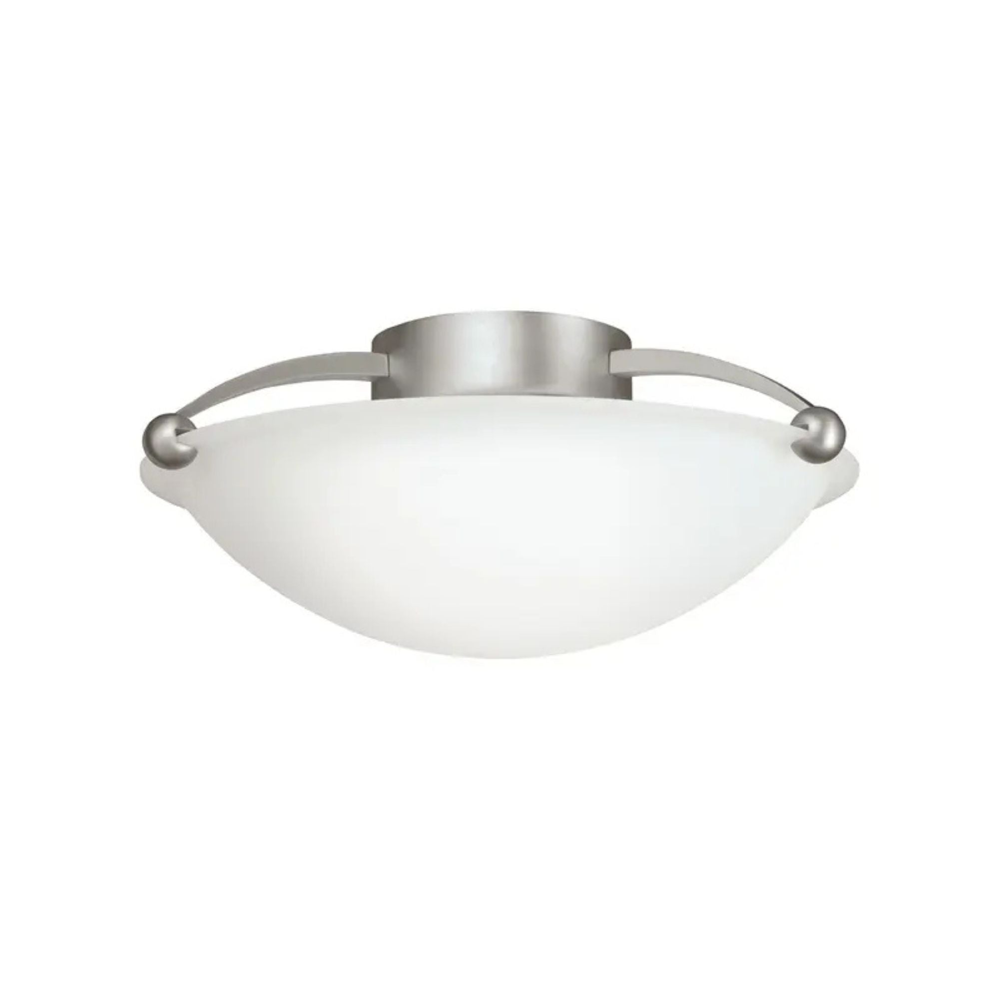Basic 15" 2-Light Semi-Flush Mount, Brushed Nickel Finish