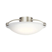 Basic 17" 3-Light Semi-Flush Mount, Brushed Nickel Finish