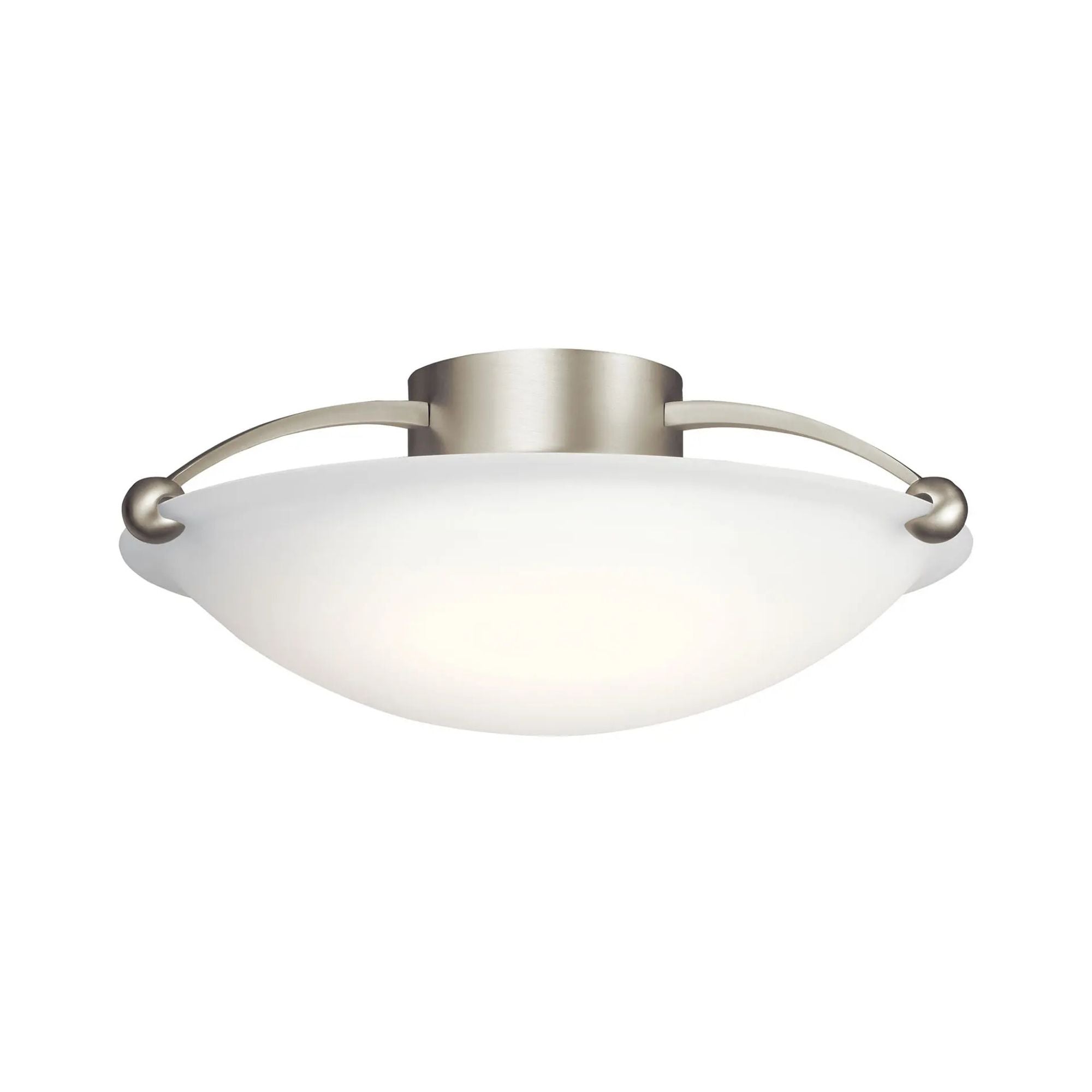 Basic 17" 3-Light Semi-Flush Mount, Brushed Nickel Finish