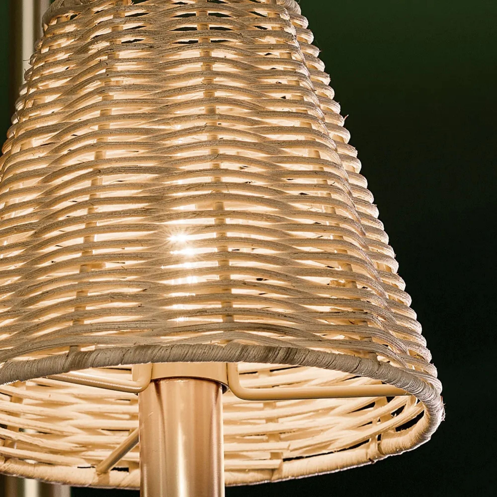 Kichler Bekah 38 in. 5-Light Chandelier, Champagne Bronze with Rattan Cone Shades