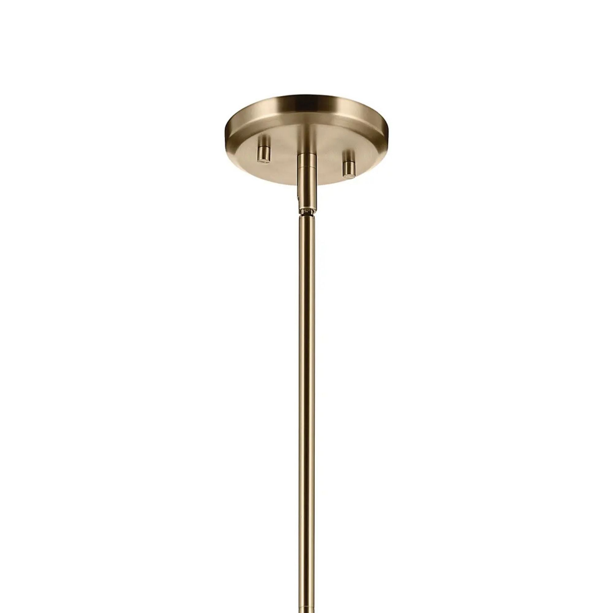 Kichler Bekah 10.75 in. Pendant Light, Champagne Bronze with Rattan Cone Shade & Opal Glass