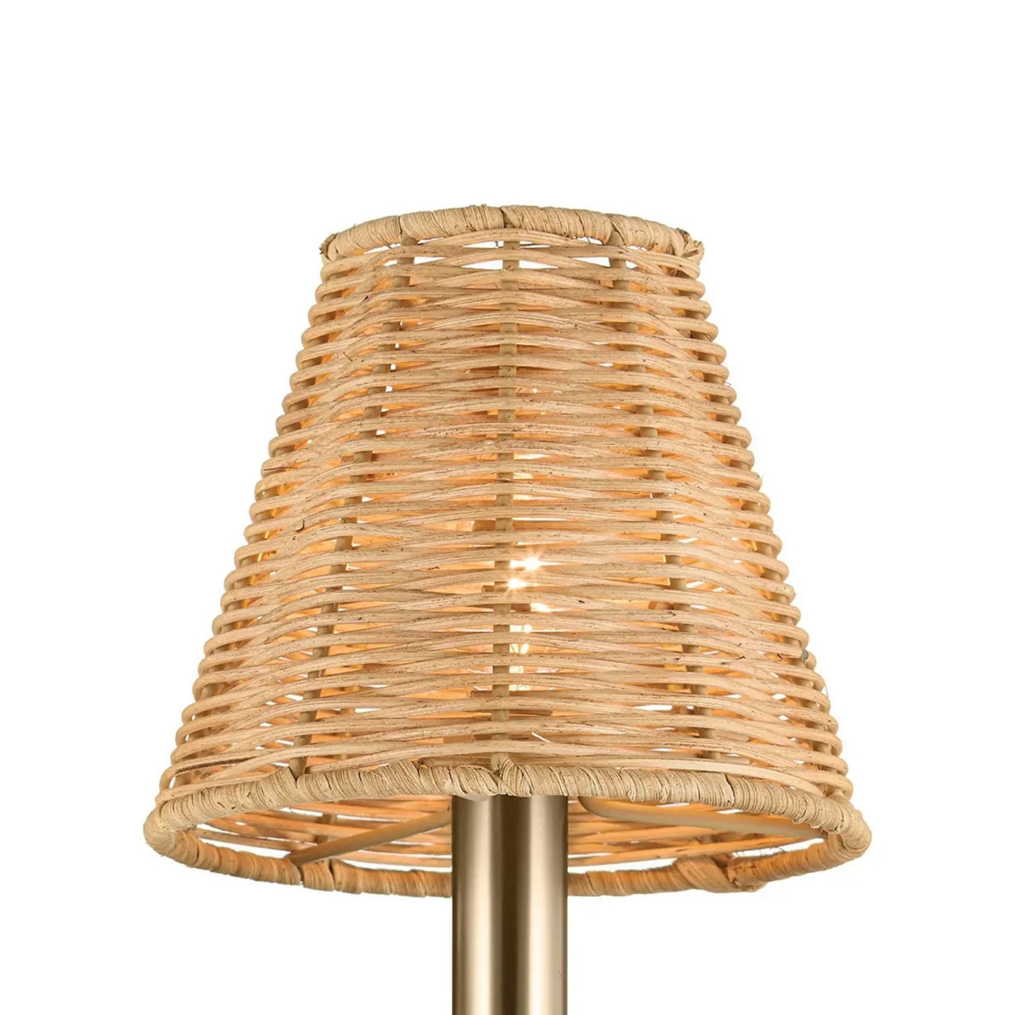 Kichler Bekah 13 in. Wall Sconce, Champagne Bronze with Rattan Cone Shade