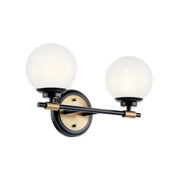 Kichler Lighting - Benno 15" 2-Light Vanity Light, Black & Champagne Finish | Bees Lighting