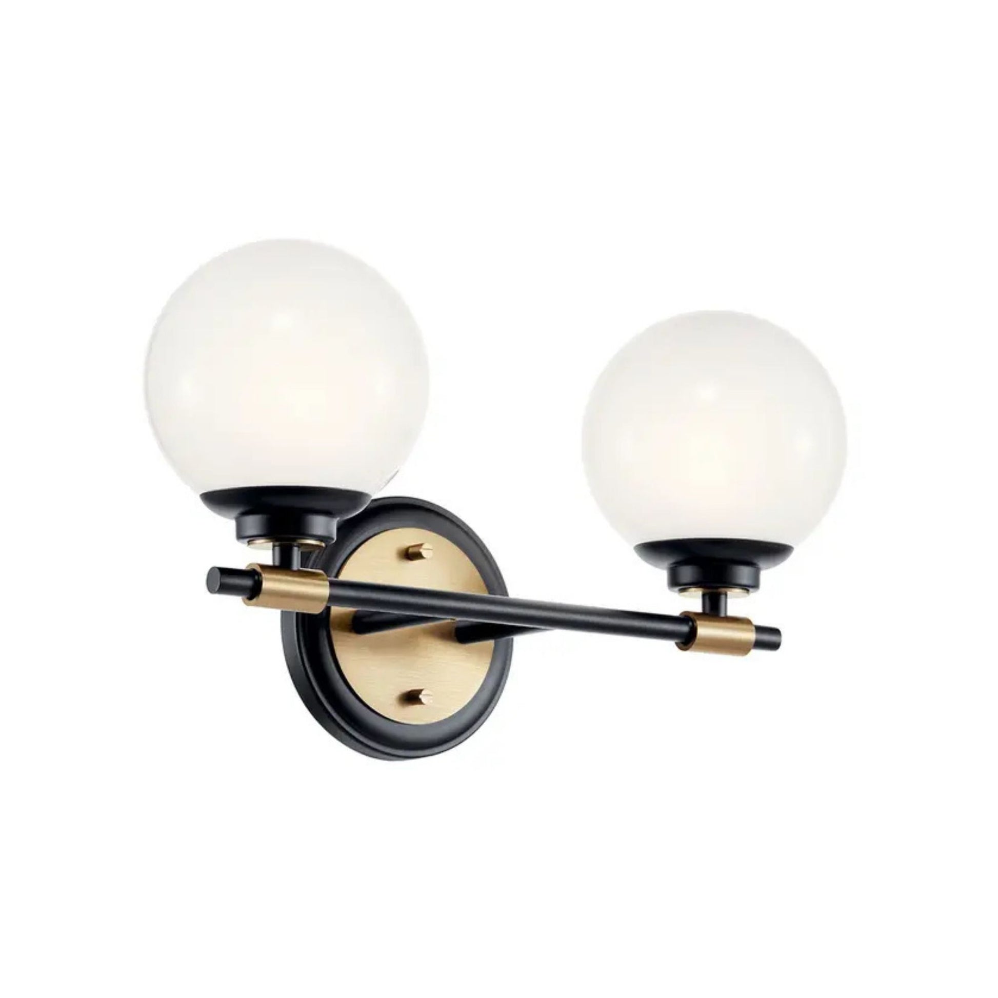 Kichler Lighting - Benno 15" 2-Light Vanity Light, Black & Champagne Finish | Bees Lighting