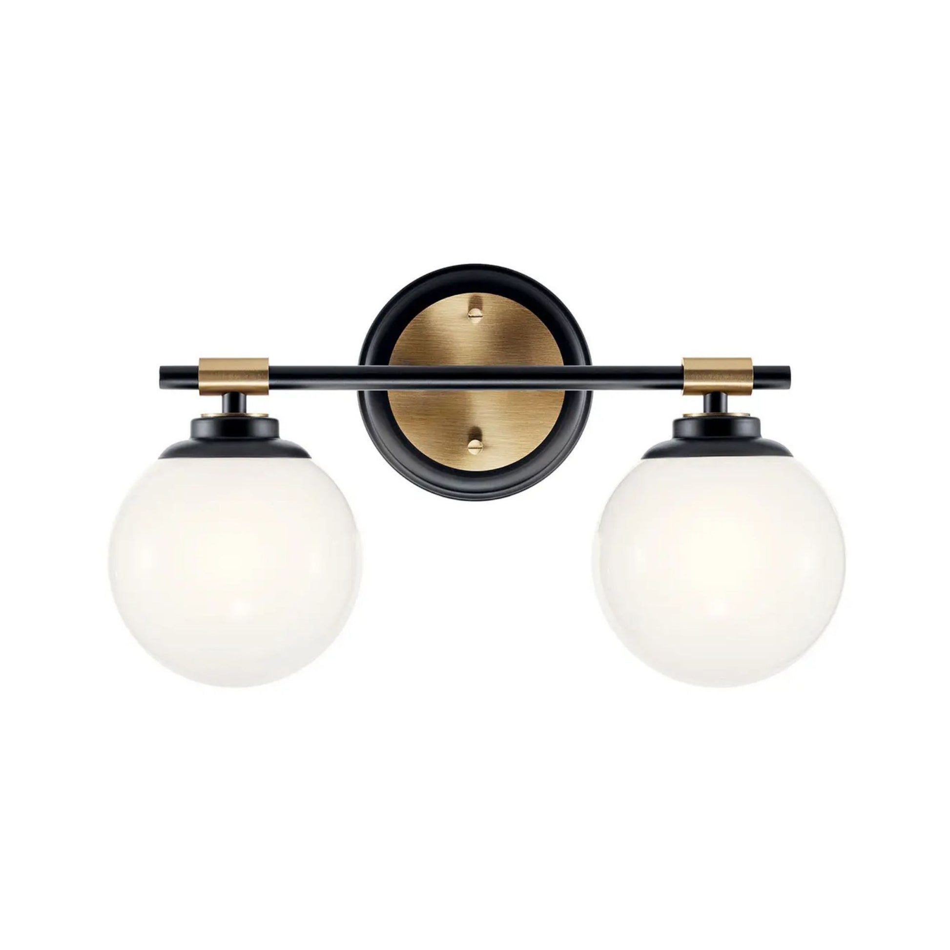 Kichler Lighting - Benno 15" 2-Light Vanity Light, Black & Champagne Finish | Bees Lighting