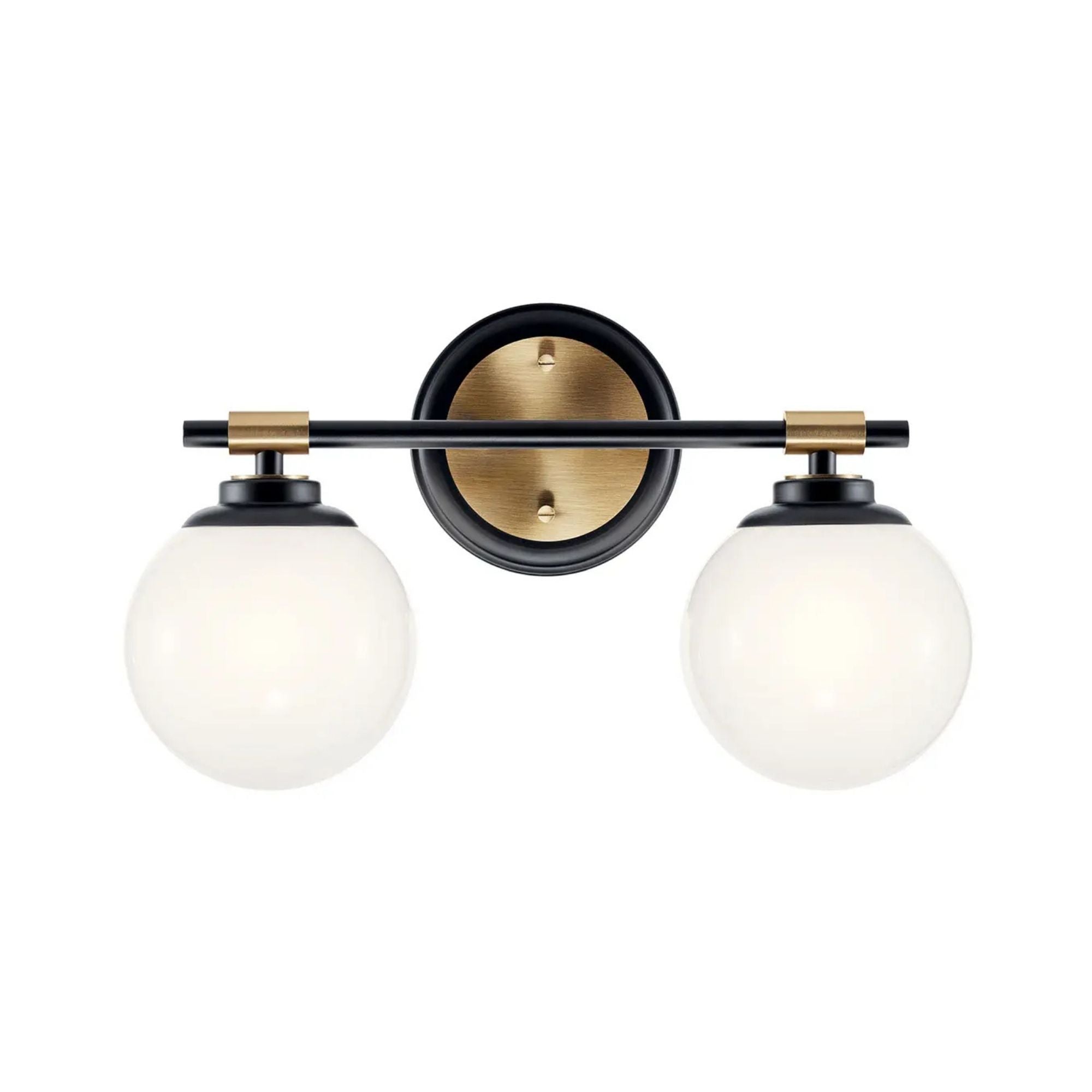 Kichler Lighting - Benno 15" 2-Light Vanity Light, Black & Champagne Finish | Bees Lighting