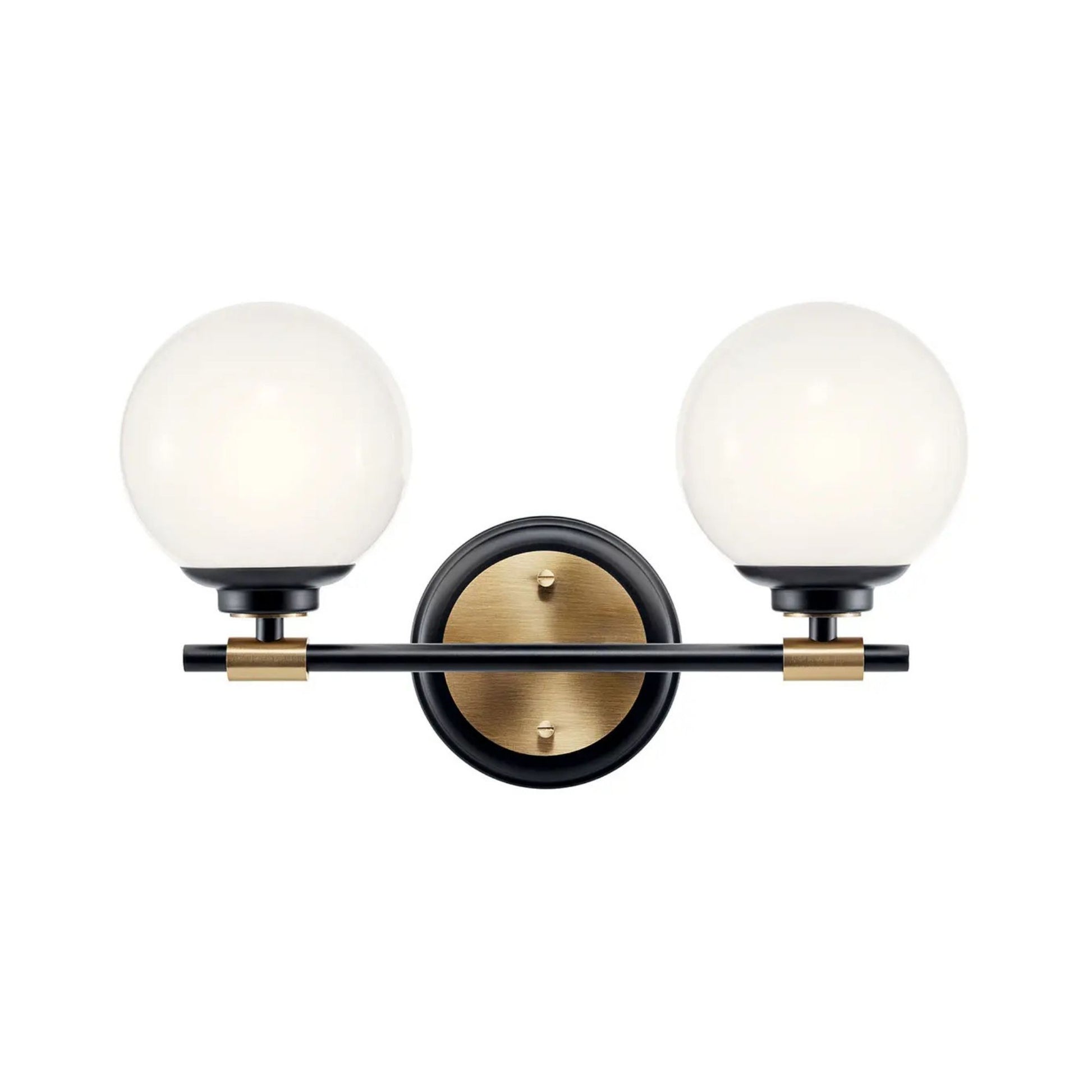 Kichler Lighting - Benno 15" 2-Light Vanity Light, Black & Champagne Finish | Bees Lighting
