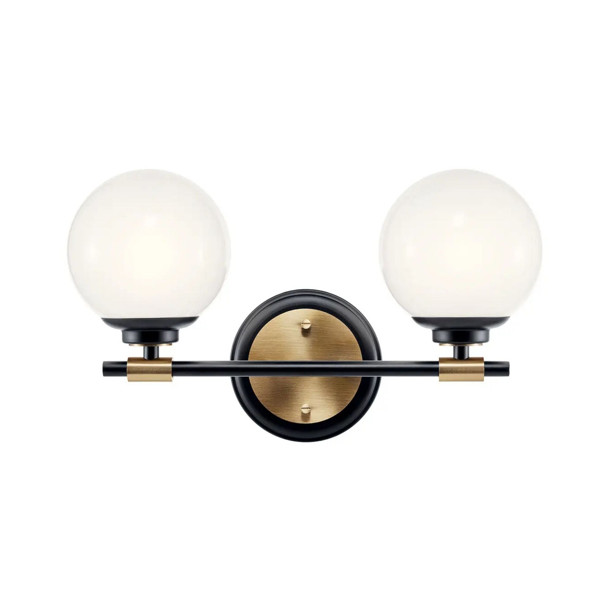 Kichler Lighting - Benno 15" 2-Light Vanity Light, Black & Champagne Finish | Bees Lighting