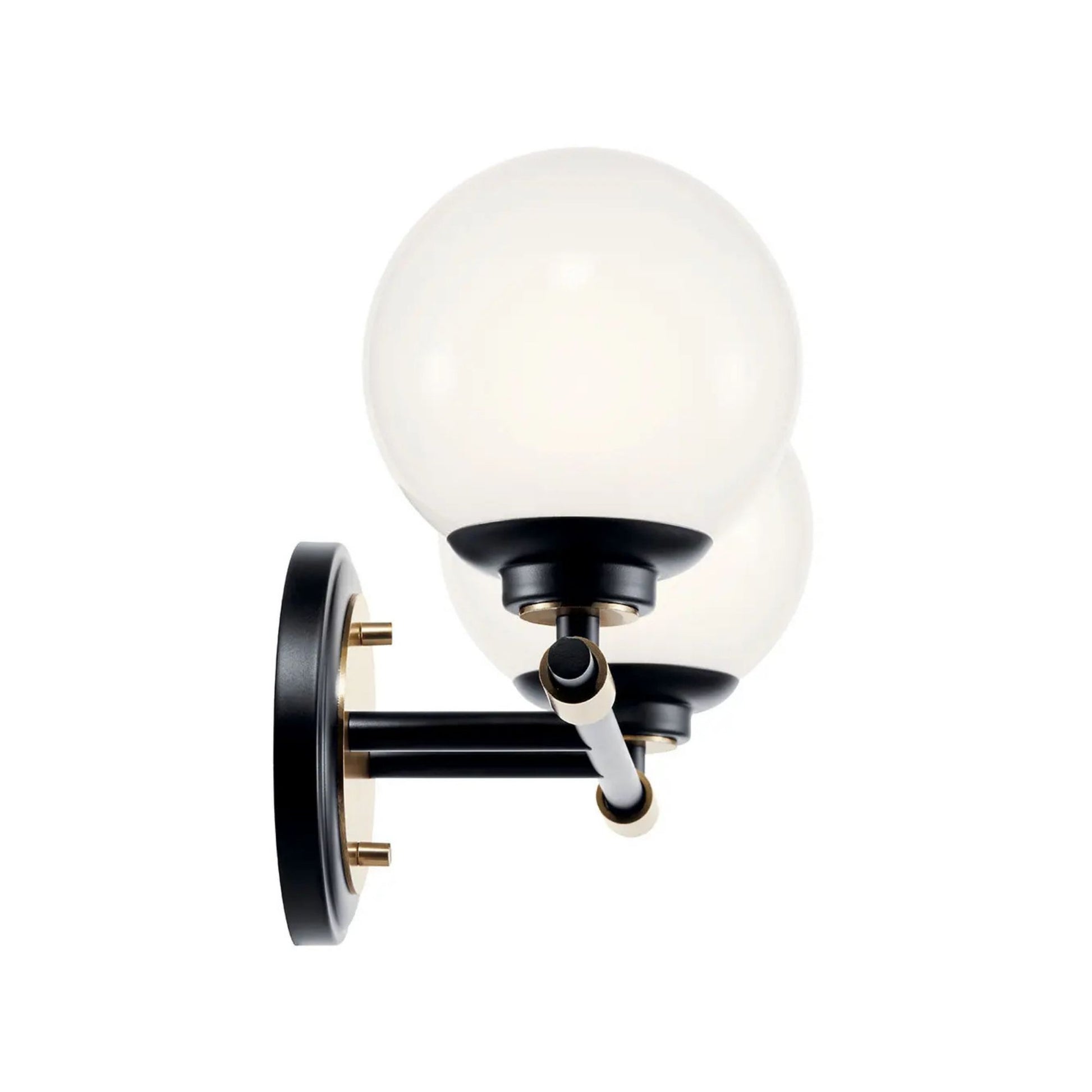 Kichler Lighting - Benno 15" 2-Light Vanity Light, Black & Champagne Finish | Bees Lighting