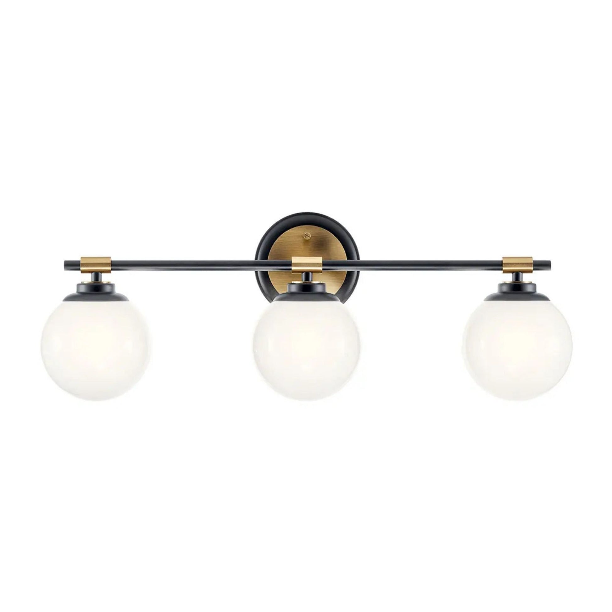 Kichler Lighting - Benno 25" 3-Light Vanity Light, Black & Champagne Finish | Bees Lighting