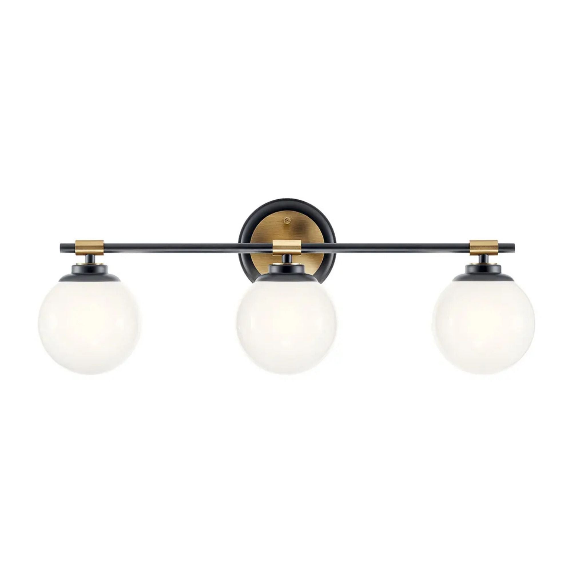 Kichler Lighting - Benno 25" 3-Light Vanity Light, Black & Champagne Finish | Bees Lighting