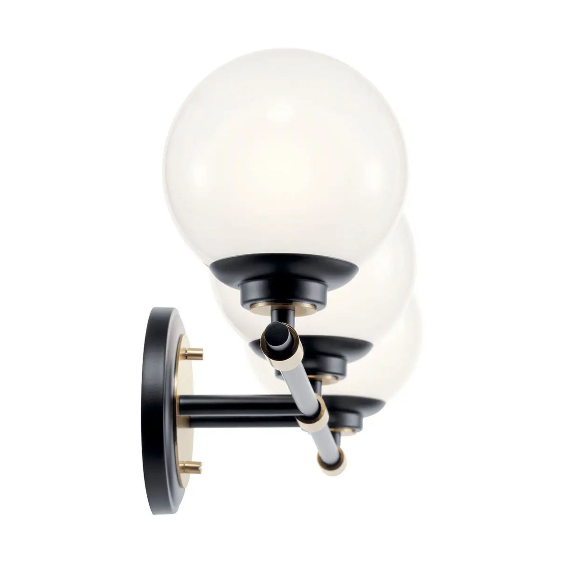 Kichler Lighting - Benno 25" 3-Light Vanity Light, Black & Champagne Finish | Bees Lighting