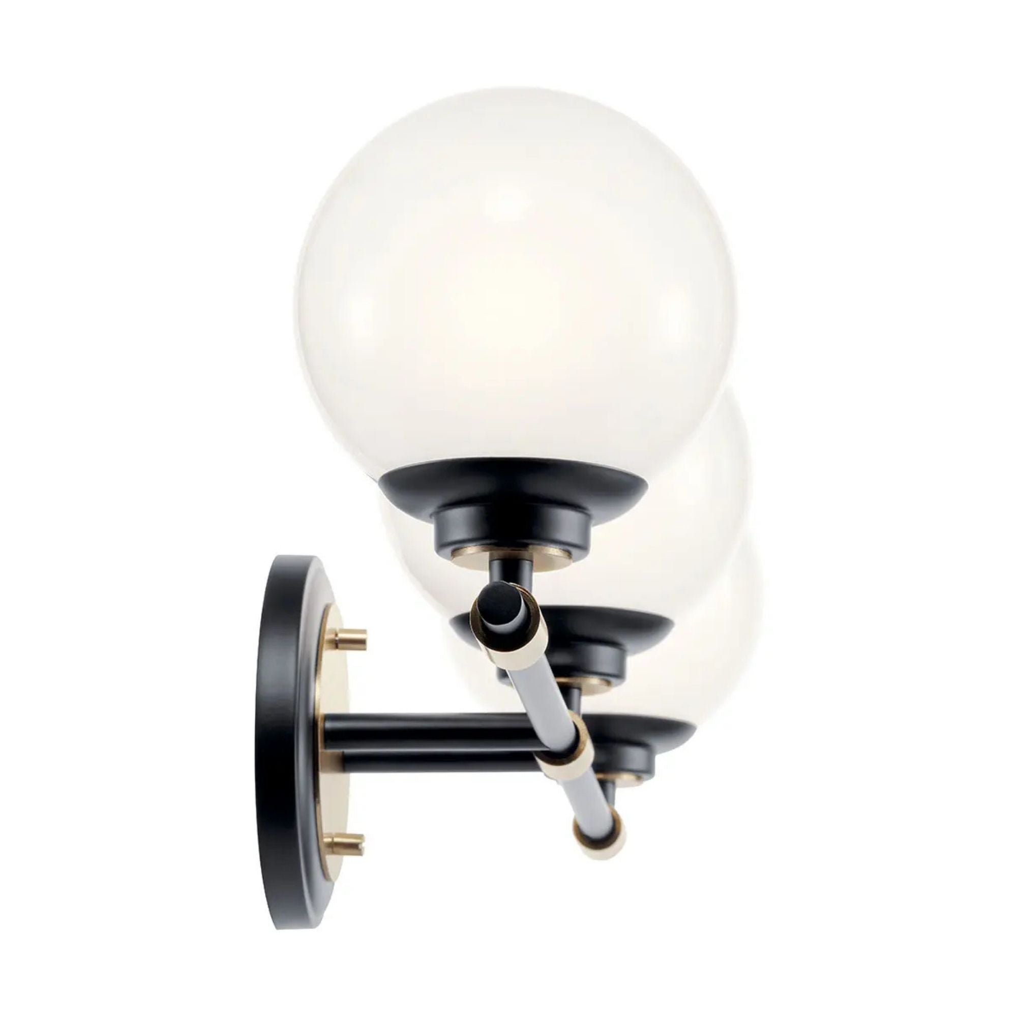 Kichler Lighting - Benno 25" 3-Light Vanity Light, Black & Champagne Finish | Bees Lighting