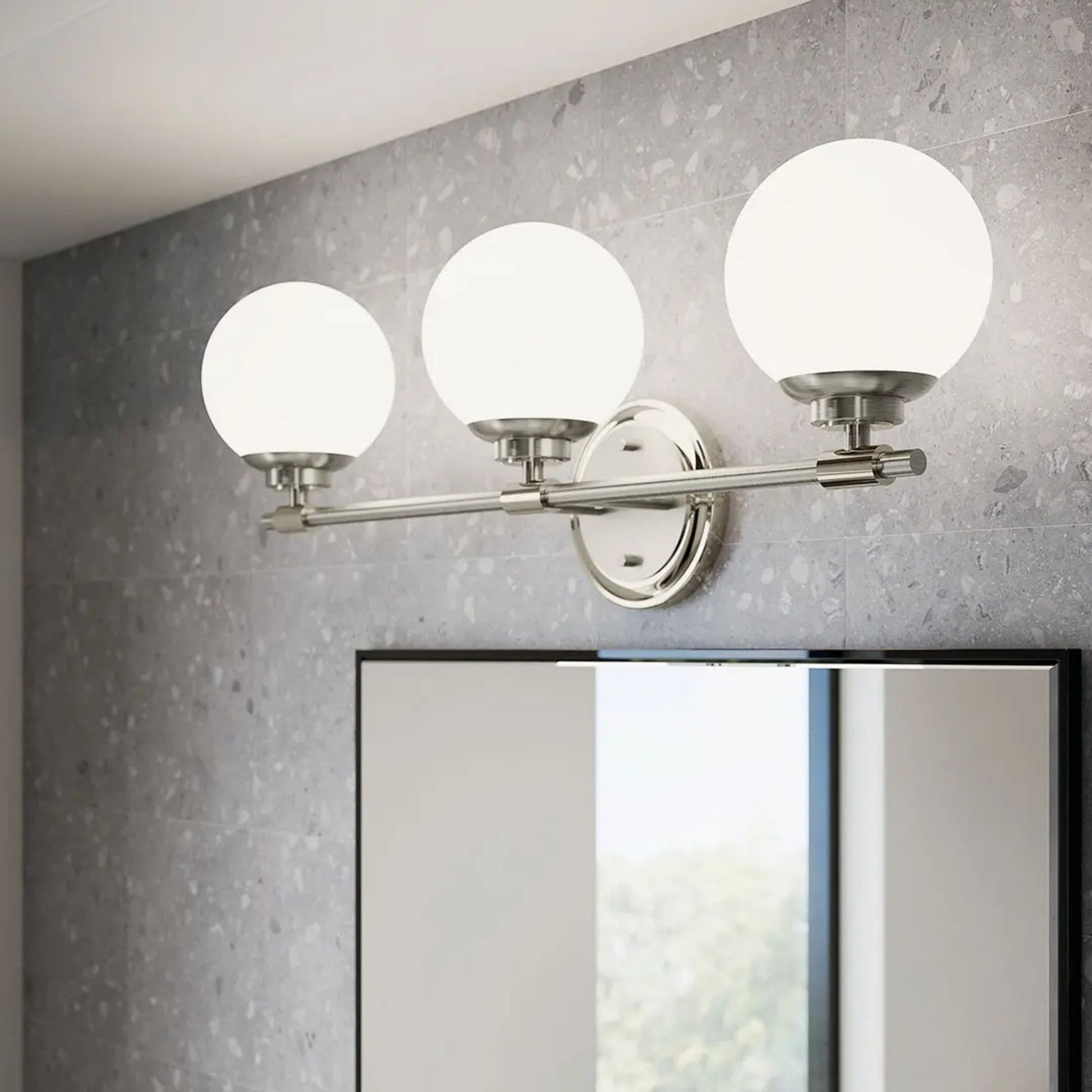 Kichler Lighting - Benno 25" 3-Light Vanity Light, Polished Nickel Finish | Bees Lighting