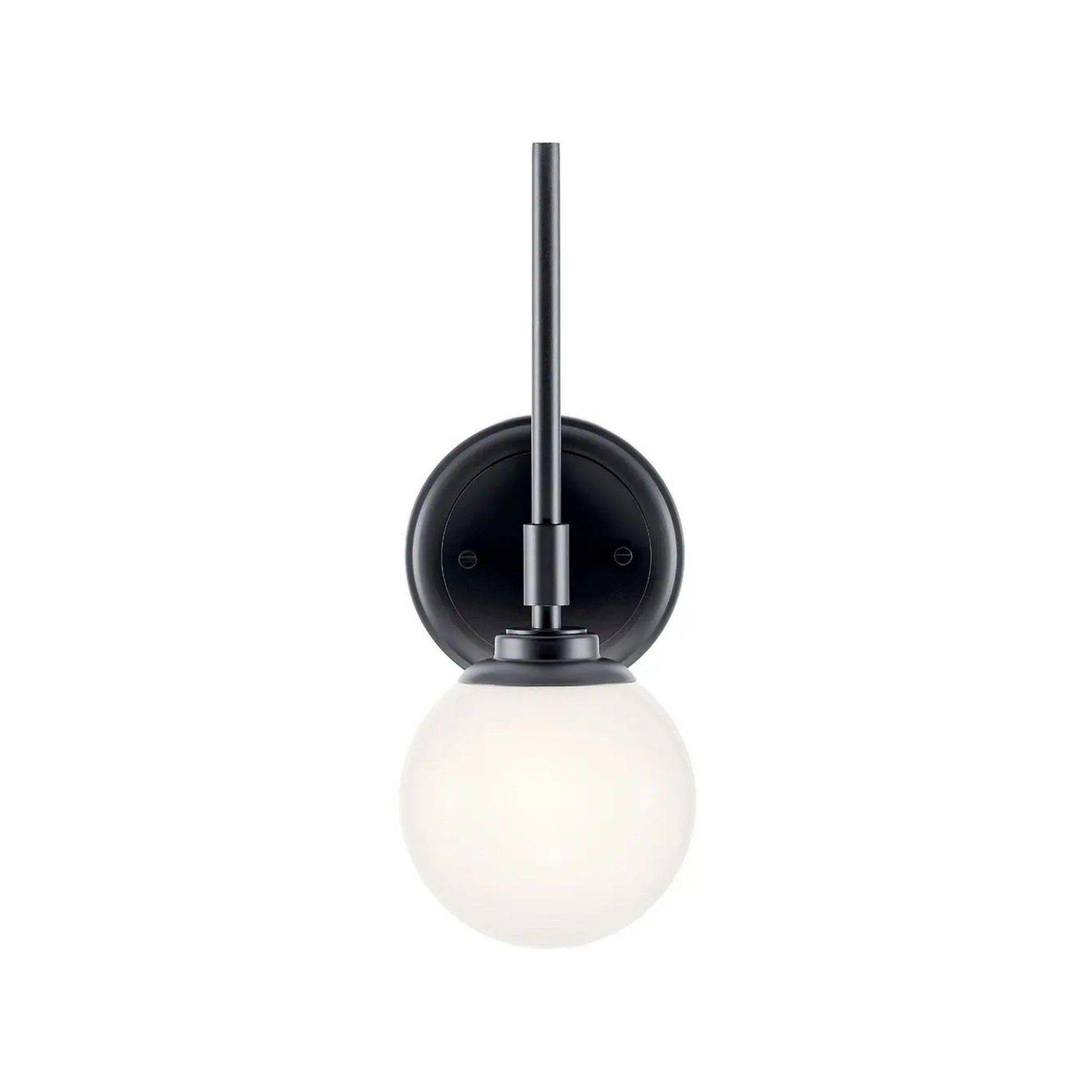 Kichler Lighting - Benno 14" Wall Sconce, Black Finish, Opal Glass | Bees Lighting