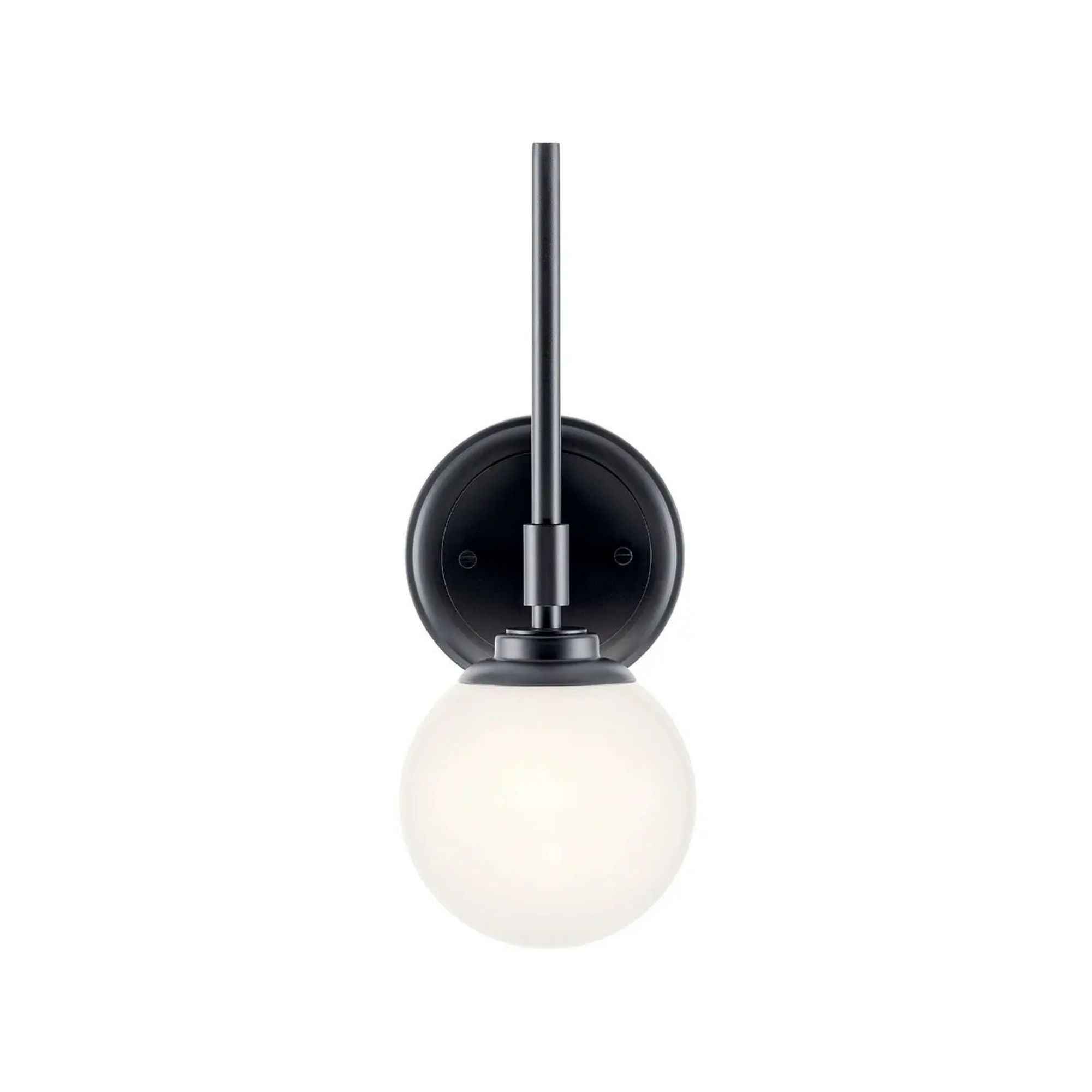 Kichler Lighting - Benno 14" Wall Sconce, Black Finish, Opal Glass | Bees Lighting