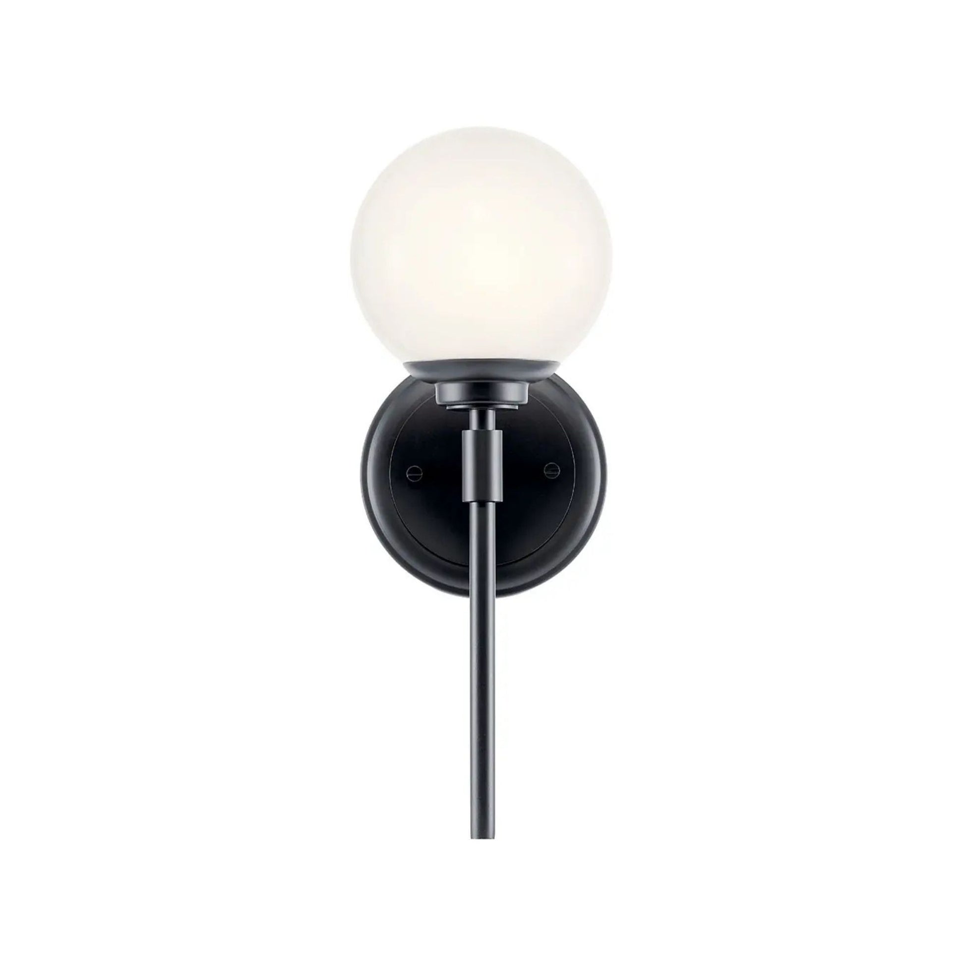 Kichler Lighting - Benno 14" Wall Sconce, Black Finish, Opal Glass | Bees Lighting