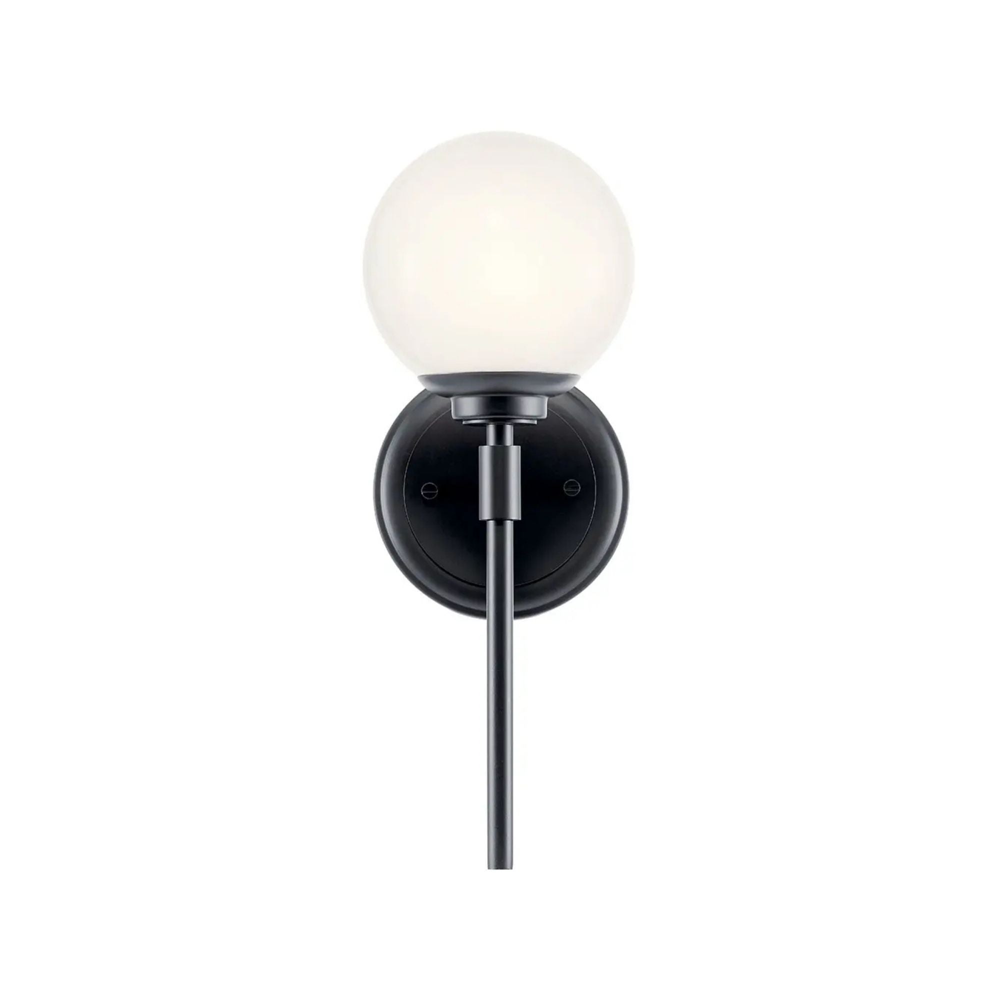Kichler Lighting - Benno 14" Wall Sconce, Black Finish, Opal Glass | Bees Lighting
