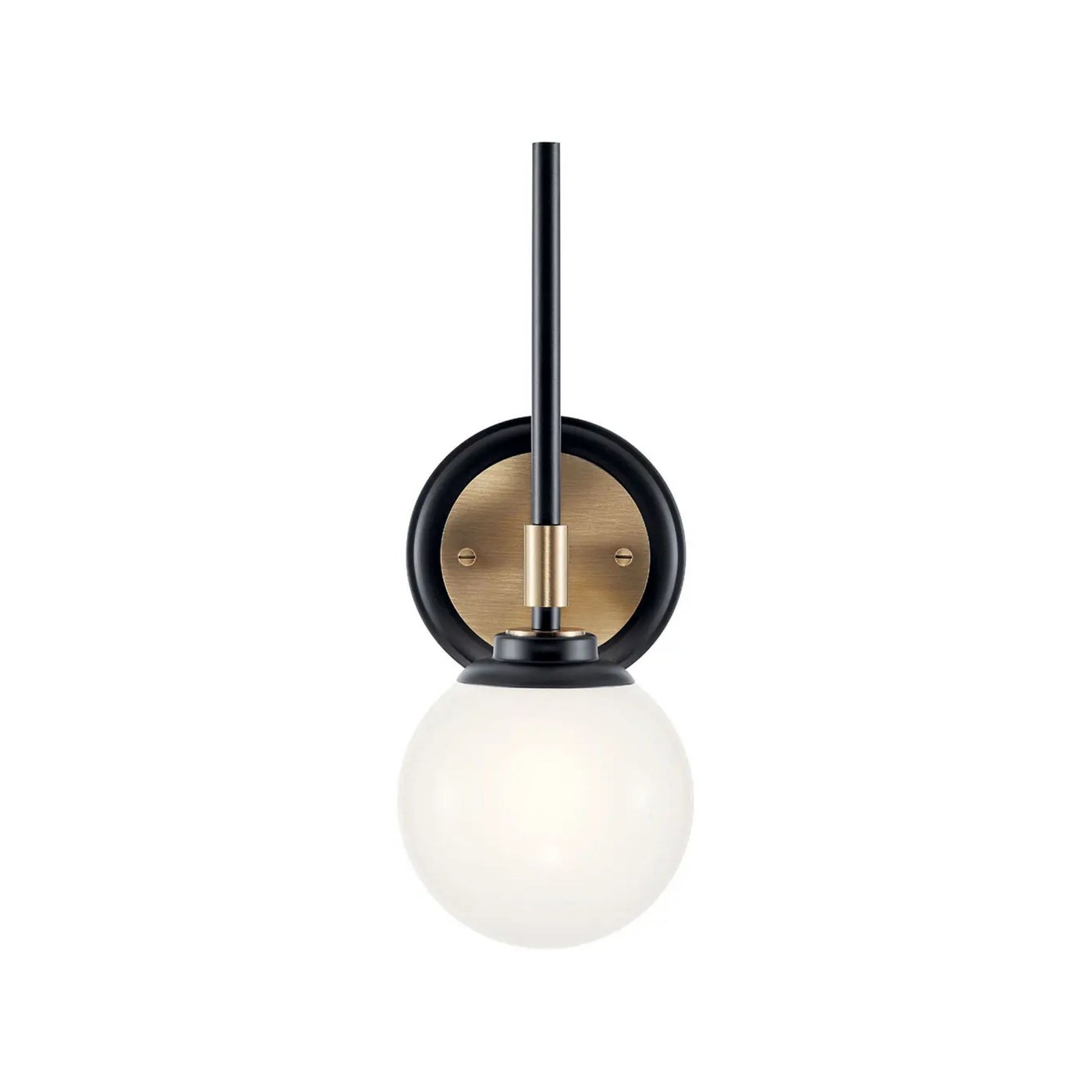 Kichler Lighting - Benno 14" Wall Sconce, Black & Bronze Finish, Opal Glass | Bees Lighting