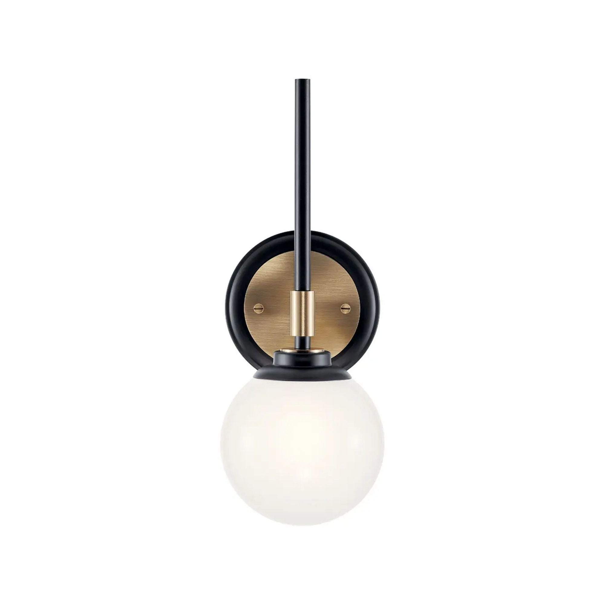 Kichler Lighting - Benno 14" Wall Sconce, Black & Bronze Finish, Opal Glass | Bees Lighting