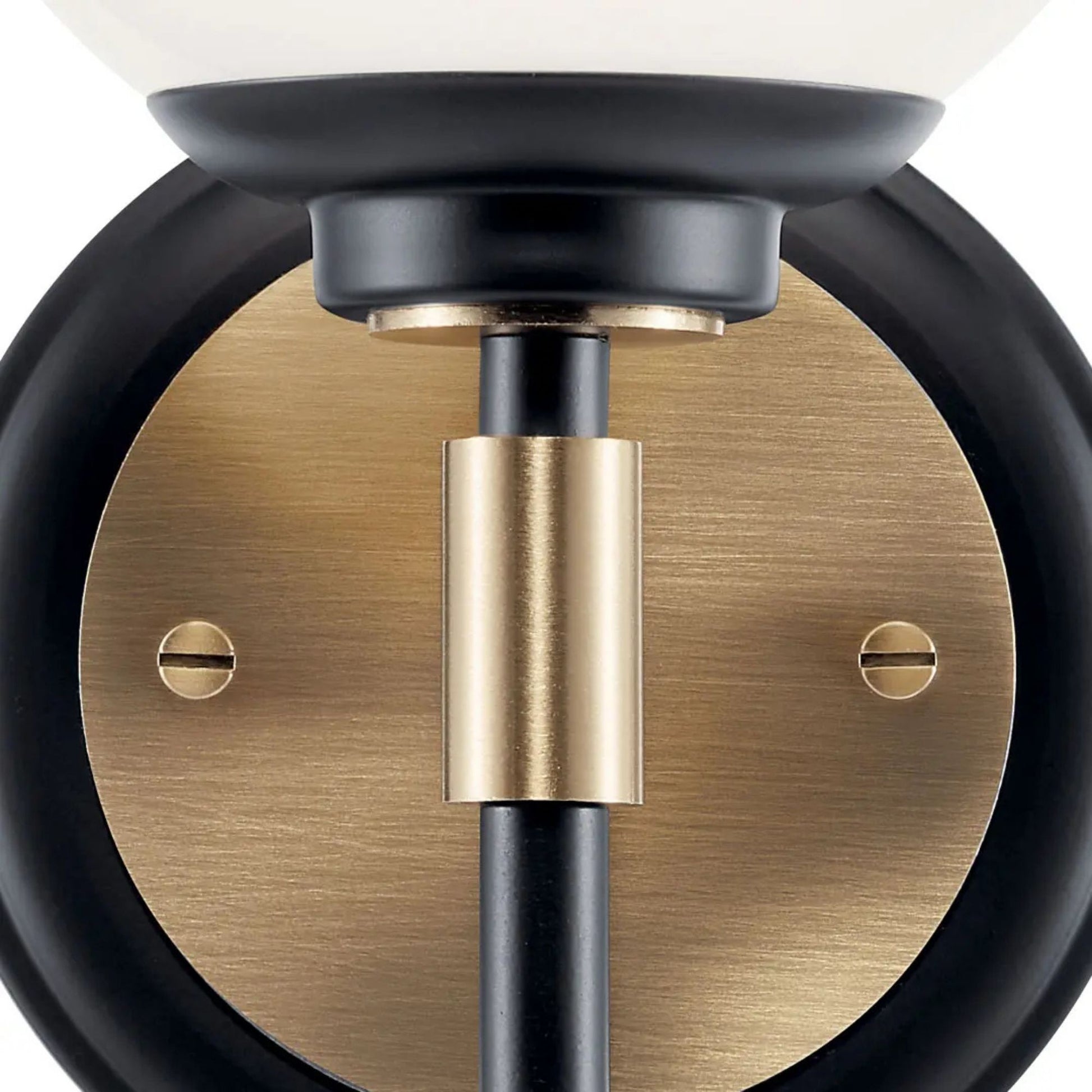 Kichler Lighting - Benno 14" Wall Sconce, Black & Bronze Finish, Opal Glass | Bees Lighting