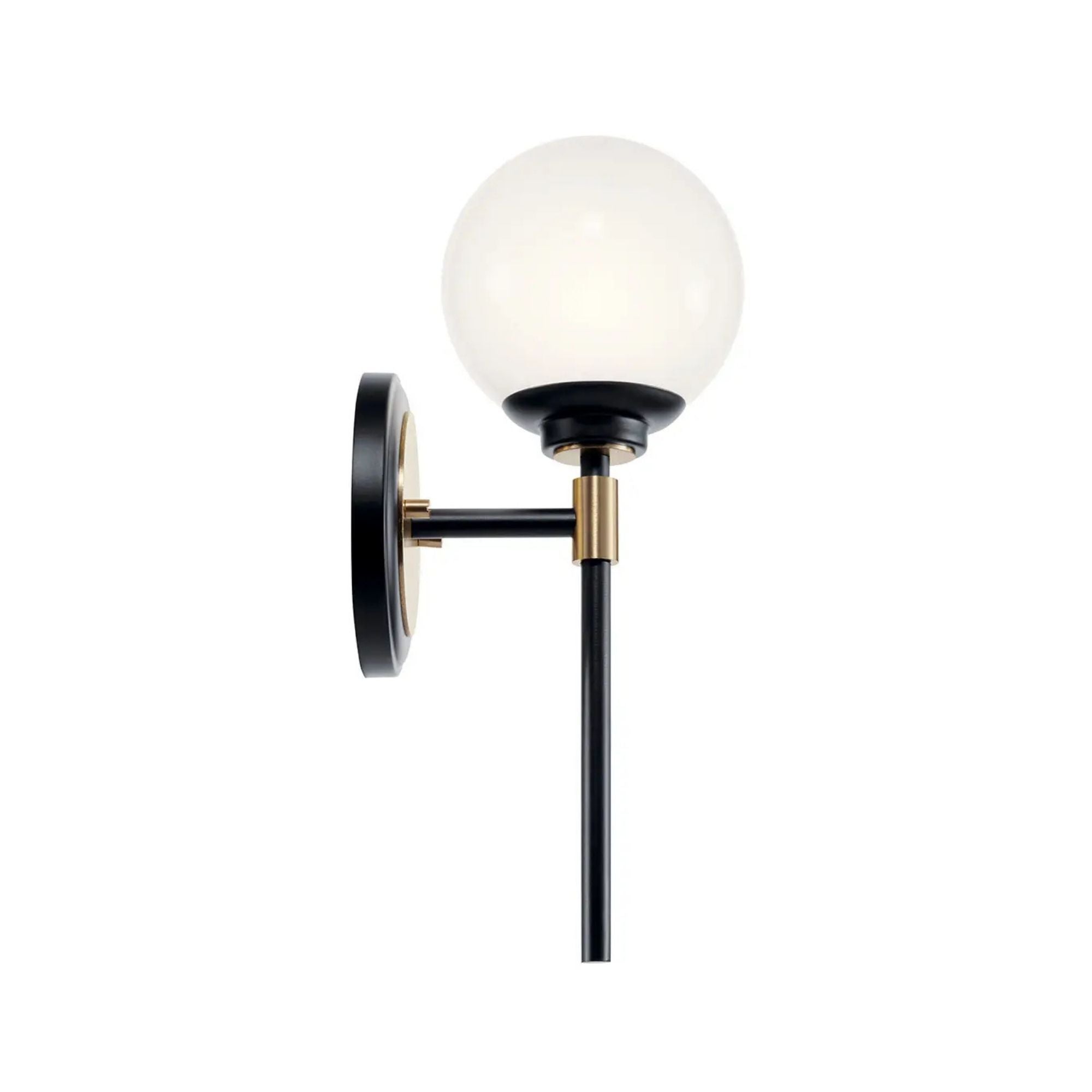Kichler Lighting - Benno 14" Wall Sconce, Black & Bronze Finish, Opal Glass | Bees Lighting
