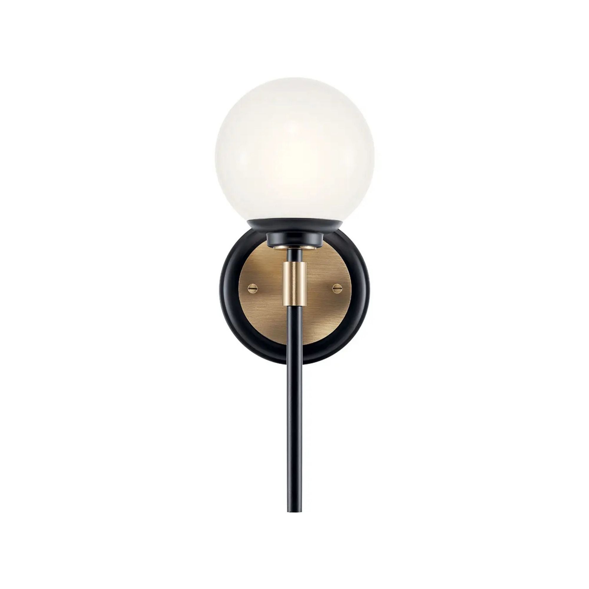 Kichler Lighting - Benno 14" Wall Sconce, Black & Bronze Finish, Opal Glass | Bees Lighting