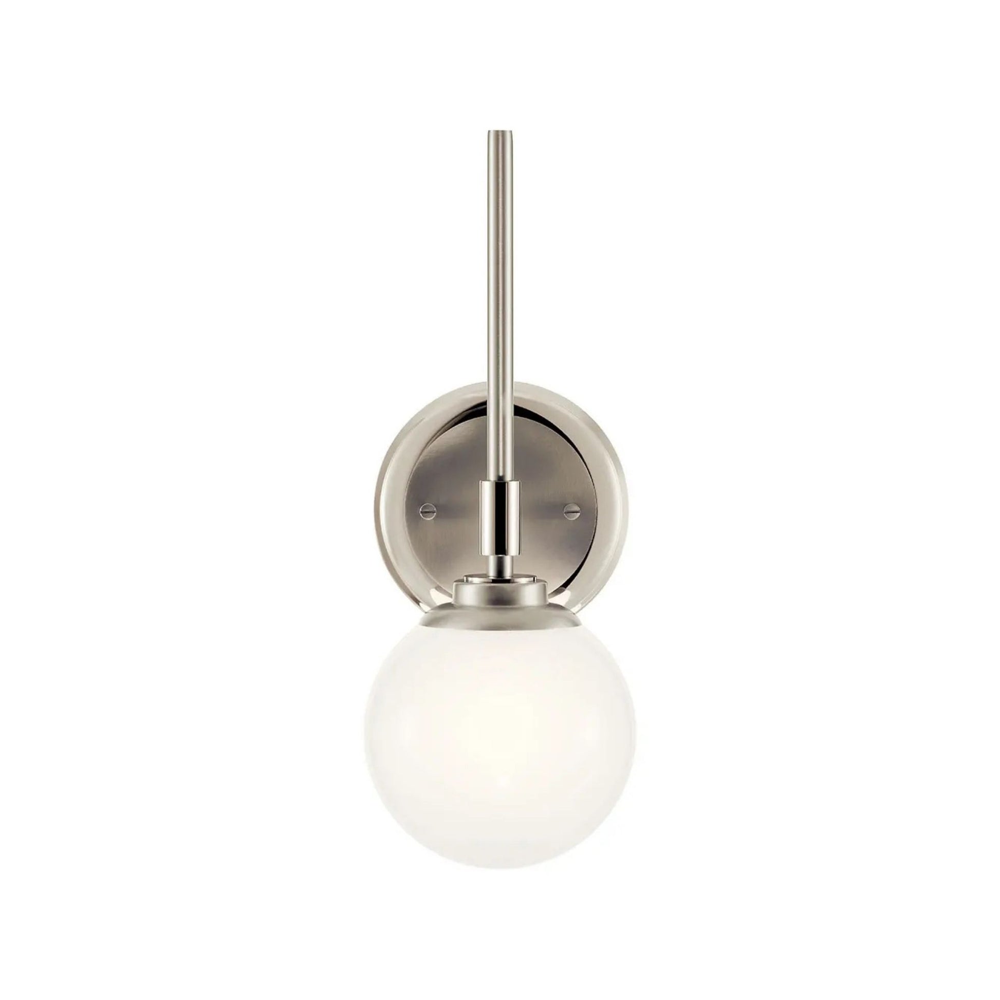 Kichler Lighting - Benno 14" Wall Sconce, Polished Nickel Finish, Opal Glass | Bees Lighting