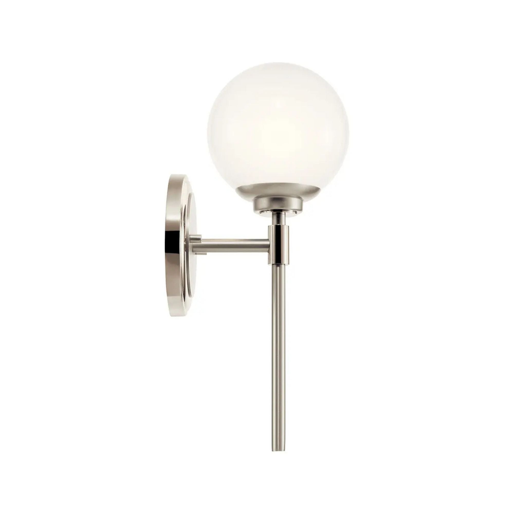 Kichler Lighting - Benno 14" Wall Sconce, Polished Nickel Finish, Opal Glass | Bees Lighting