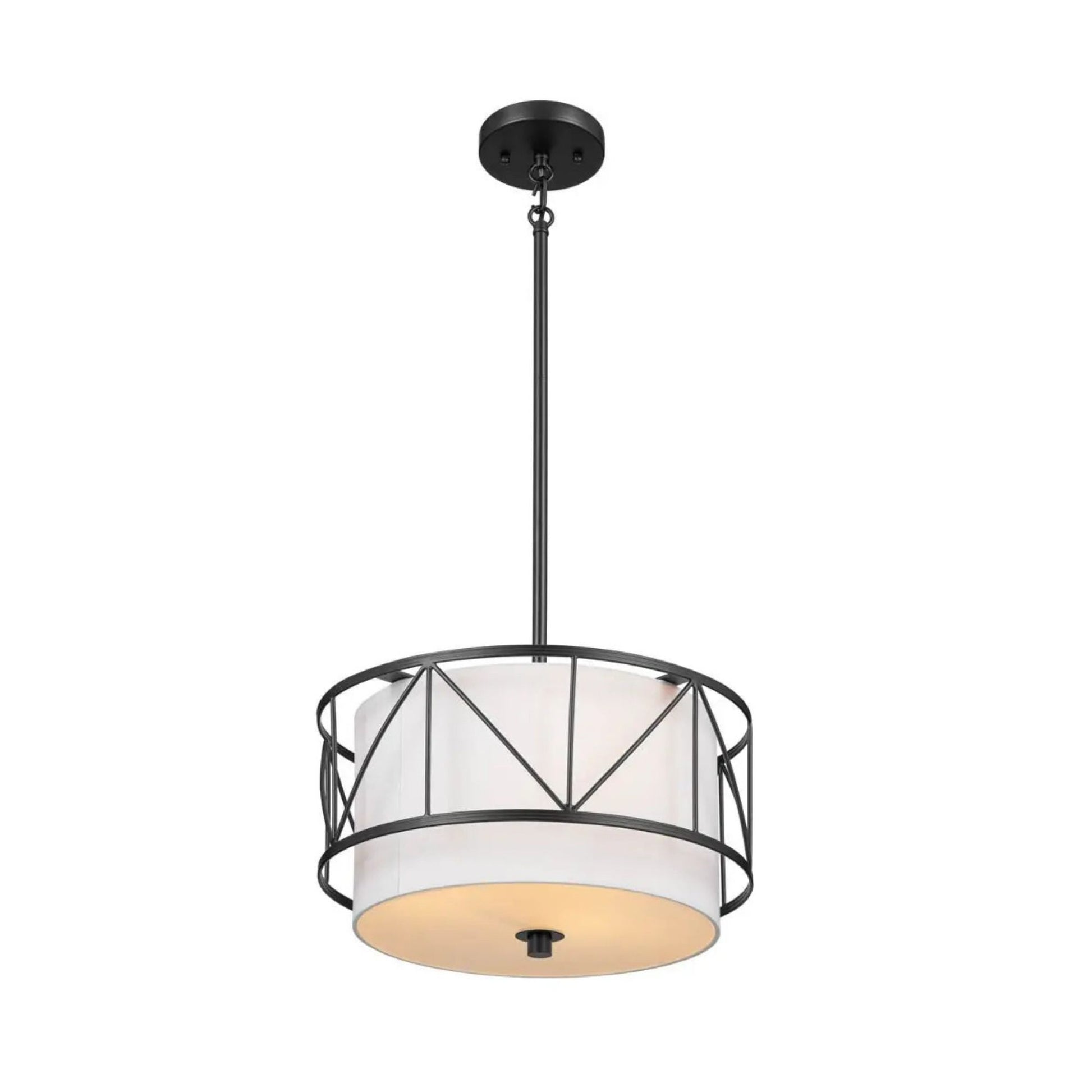 Birkleigh 14" 3-Light Pendant, Black Finish - Bees Lighting
